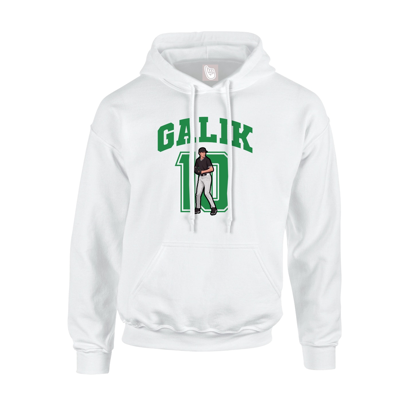 Youth Hoodie — Number in White