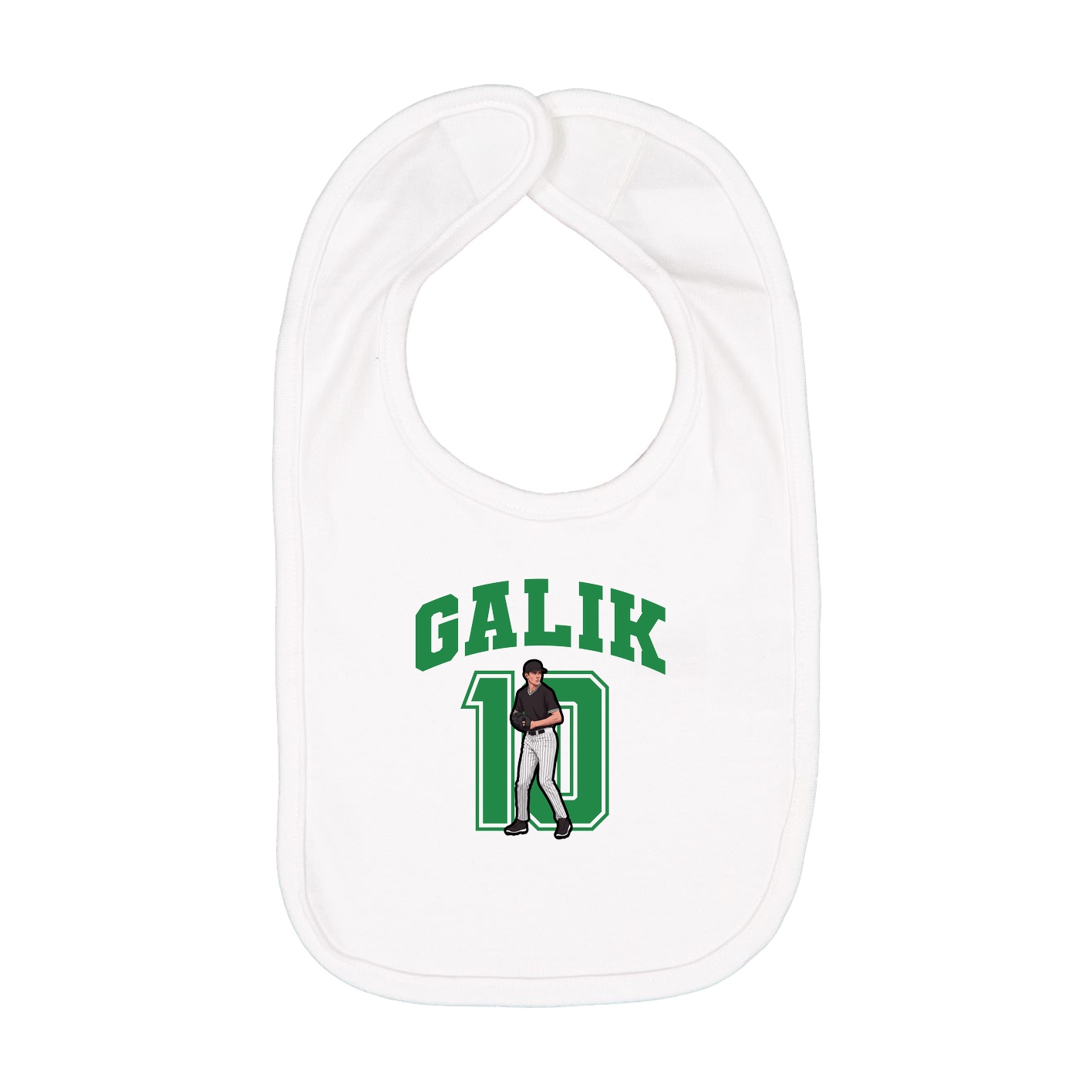 Infant Bib — Number in White