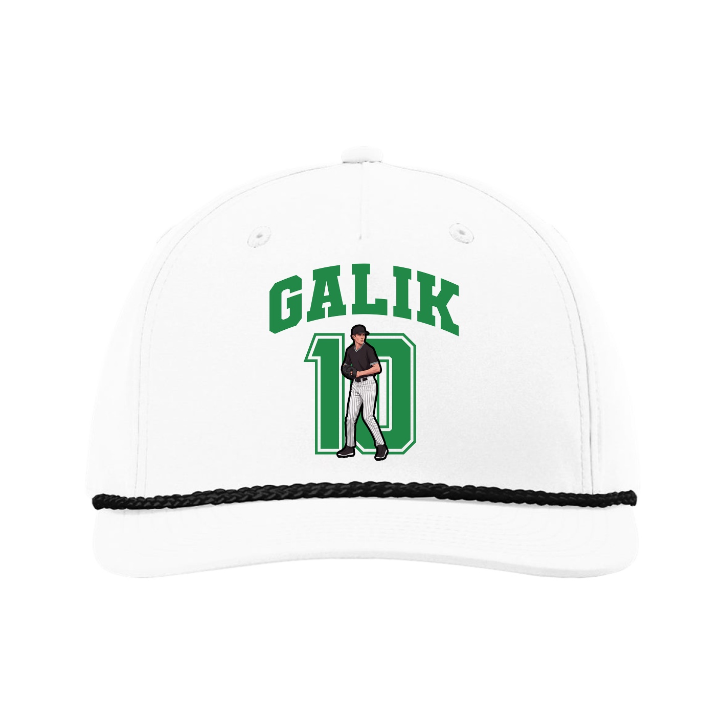 Five-Panel Classic Rope Cap — Number in White