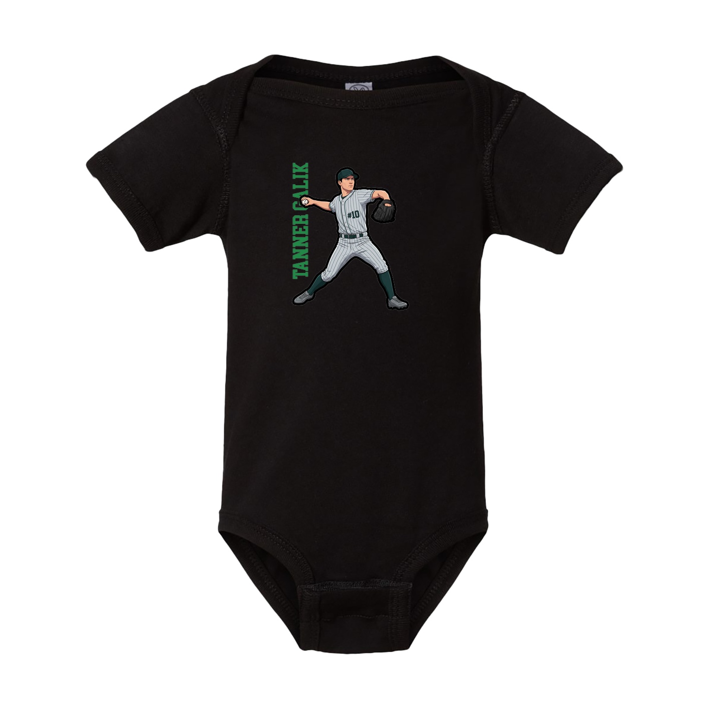 Baby Onesie — Name Vertical in Black