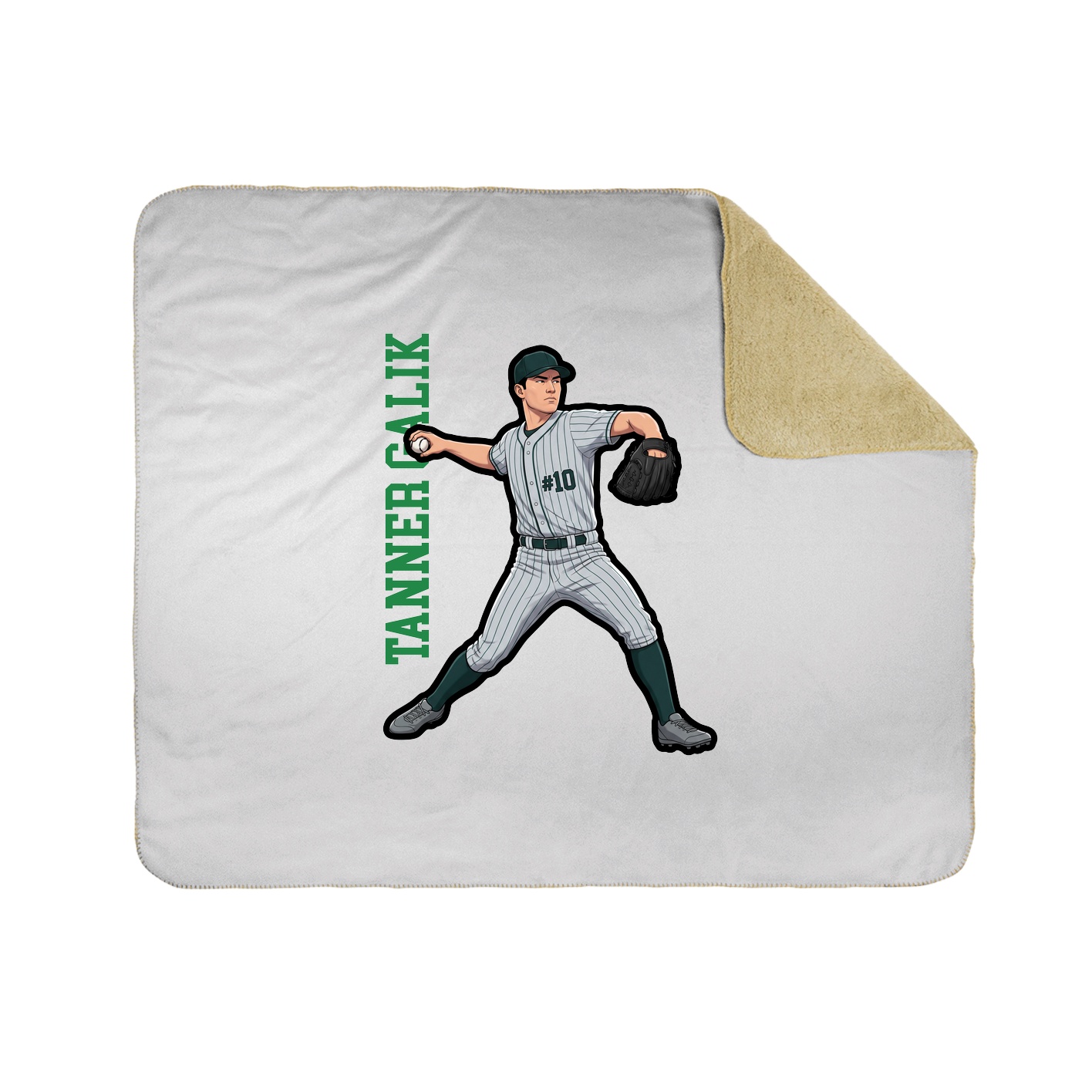 Throw Blanket — Name Vertical in White