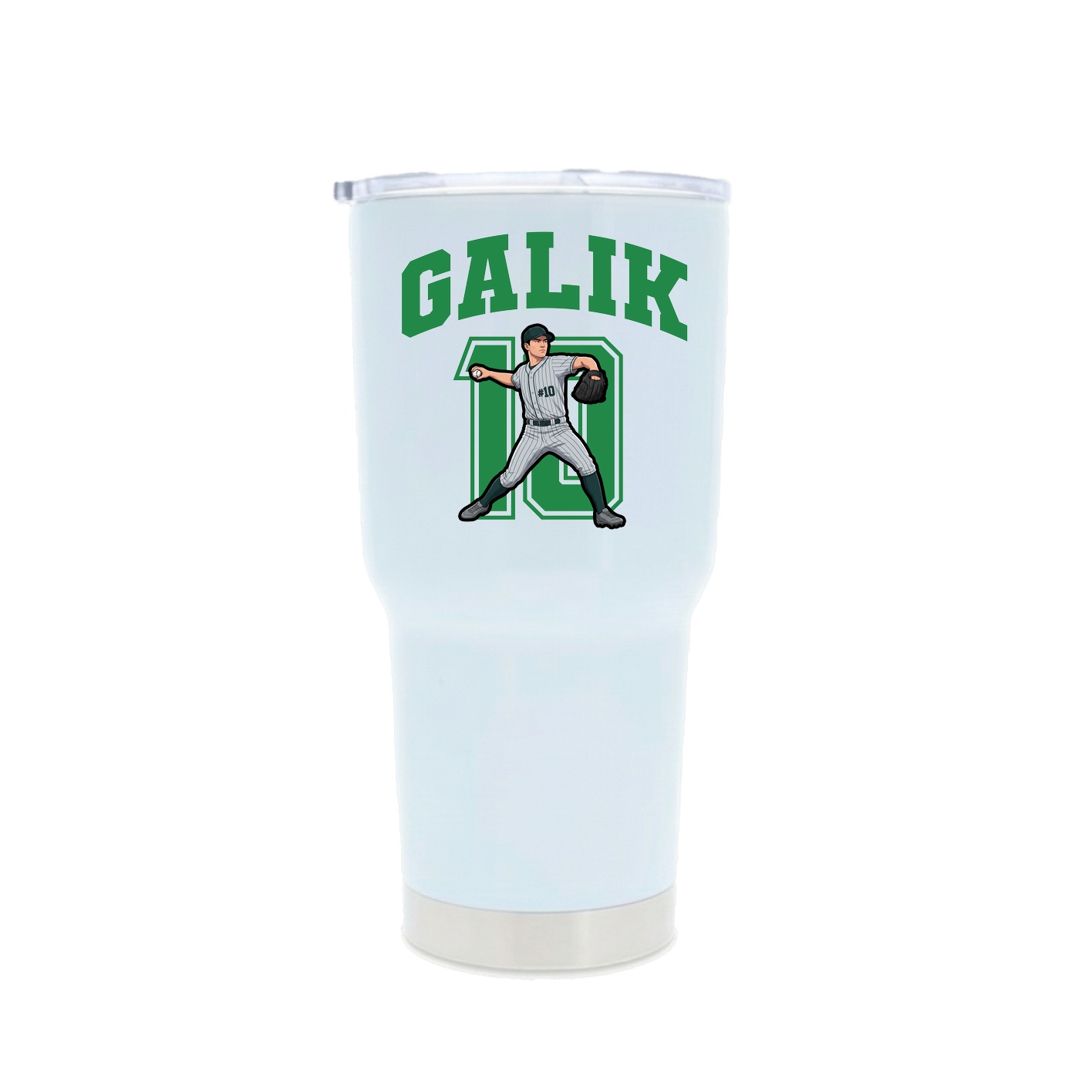 30oz Stainless Steel Tumbler — Number in White