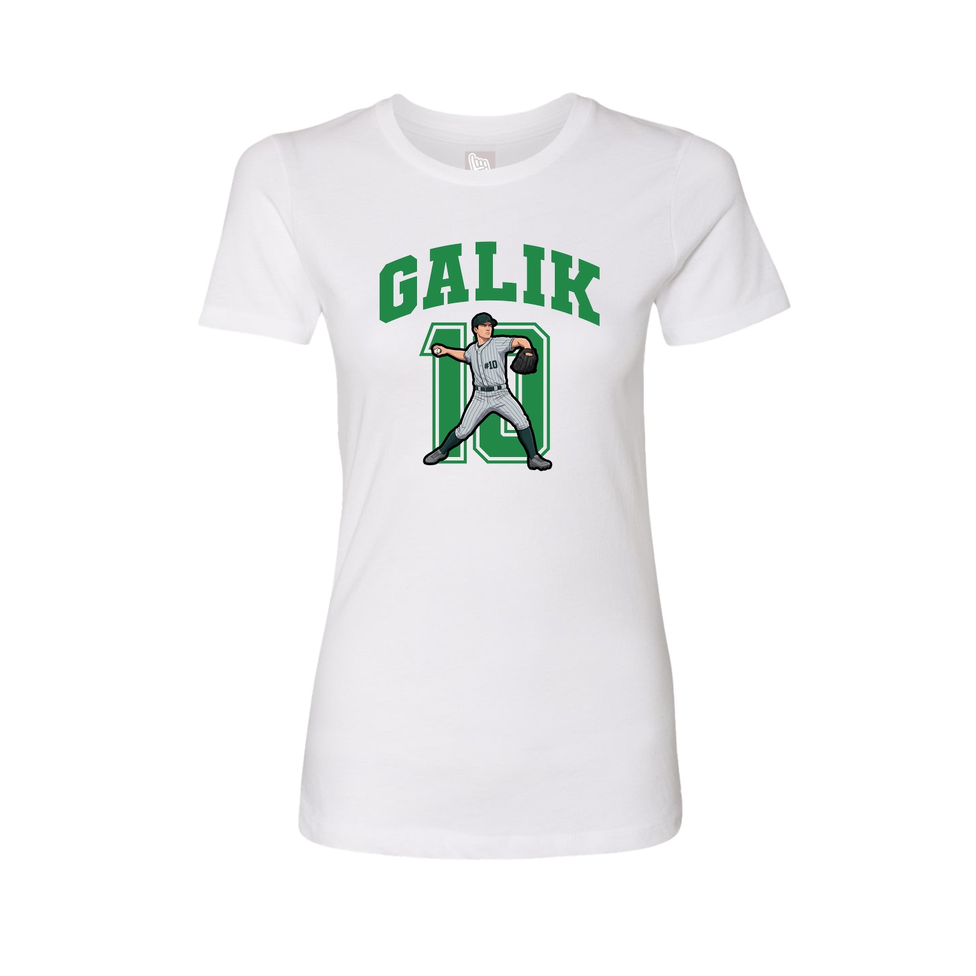 Fitted Women's Tee — Number in White