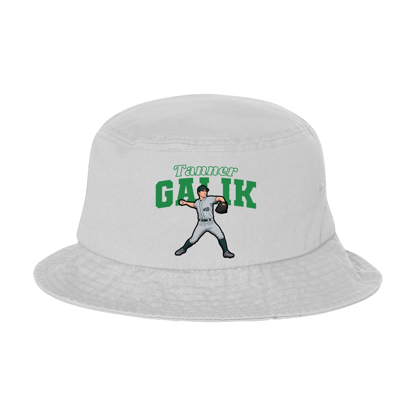 Bucket Cap — Name Arch in White