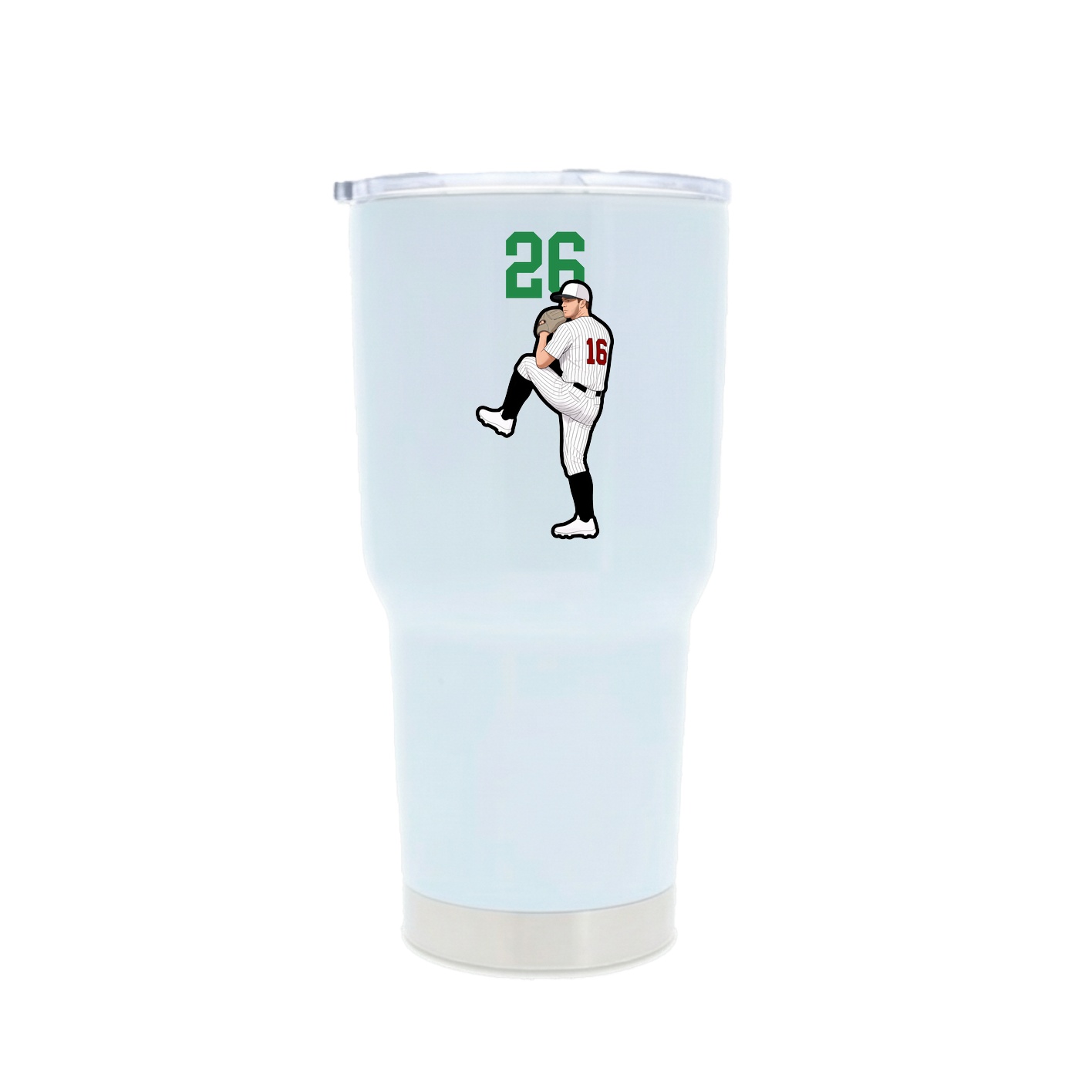 30oz Stainless Steel Tumbler — Number Top in White