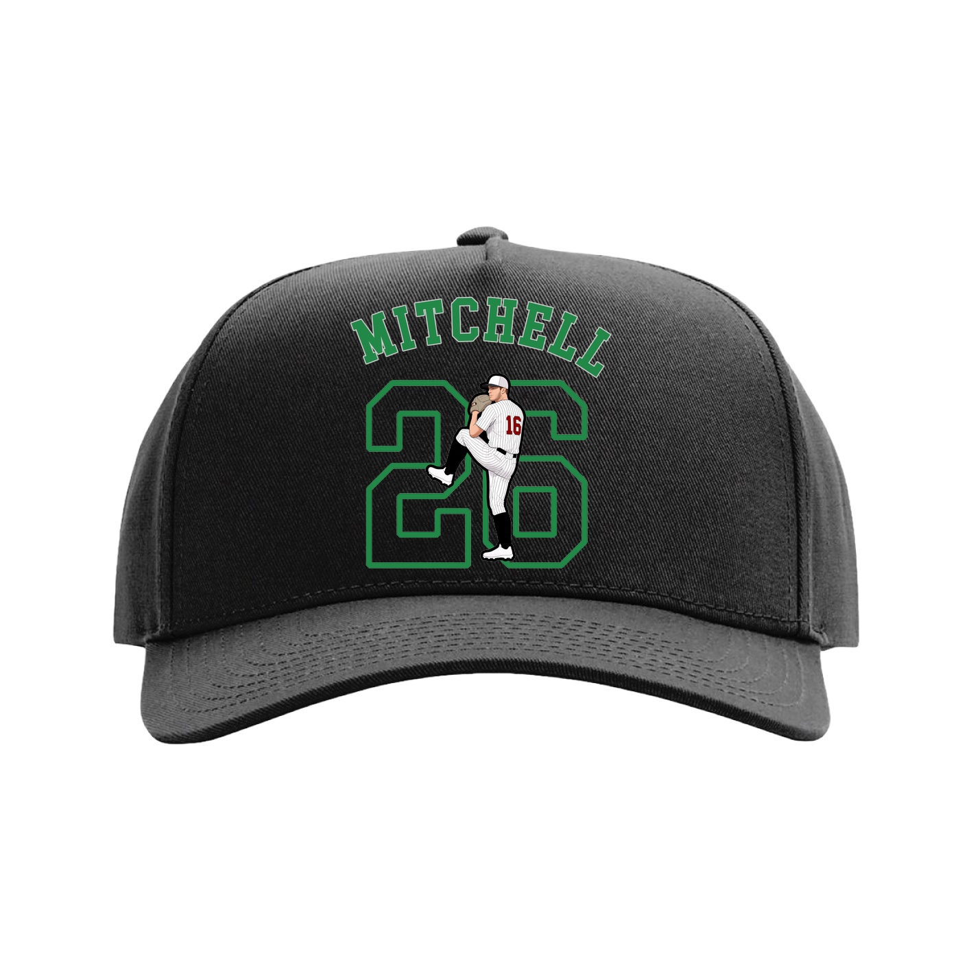Full Fabric Five-Panel Champ Cap — Shirsey Arch in Black