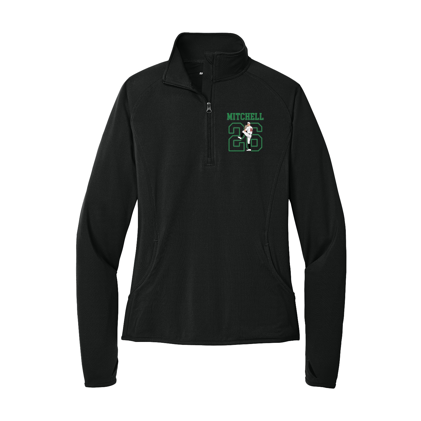 Women's Q-Zip Pullover — Shirsey in Black