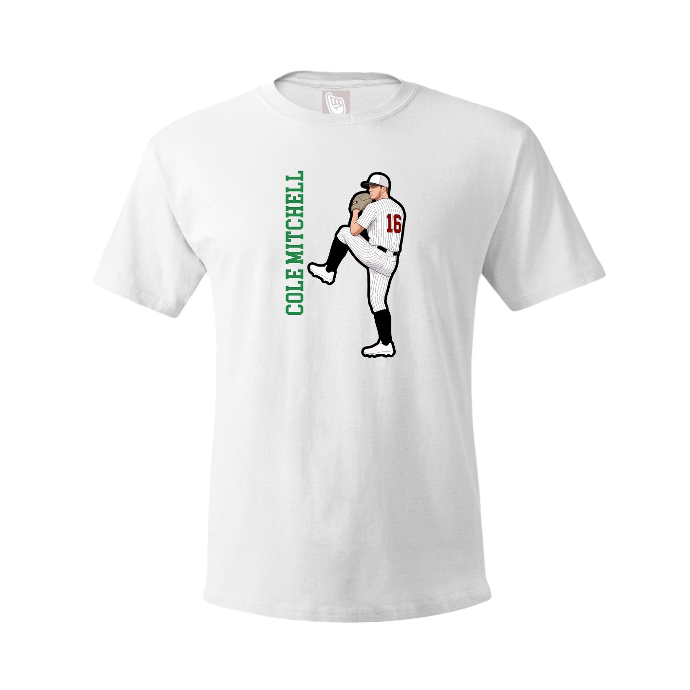 Tee — Name Vertical in White