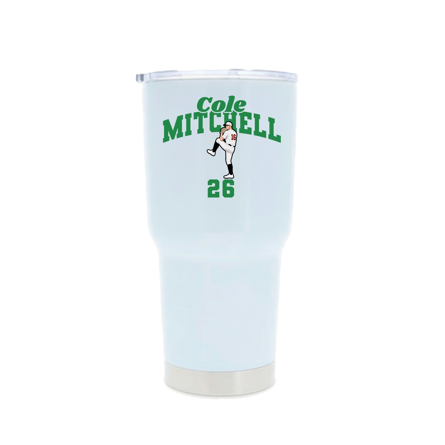 30oz Stainless Steel Tumbler — Signature Arch in White
