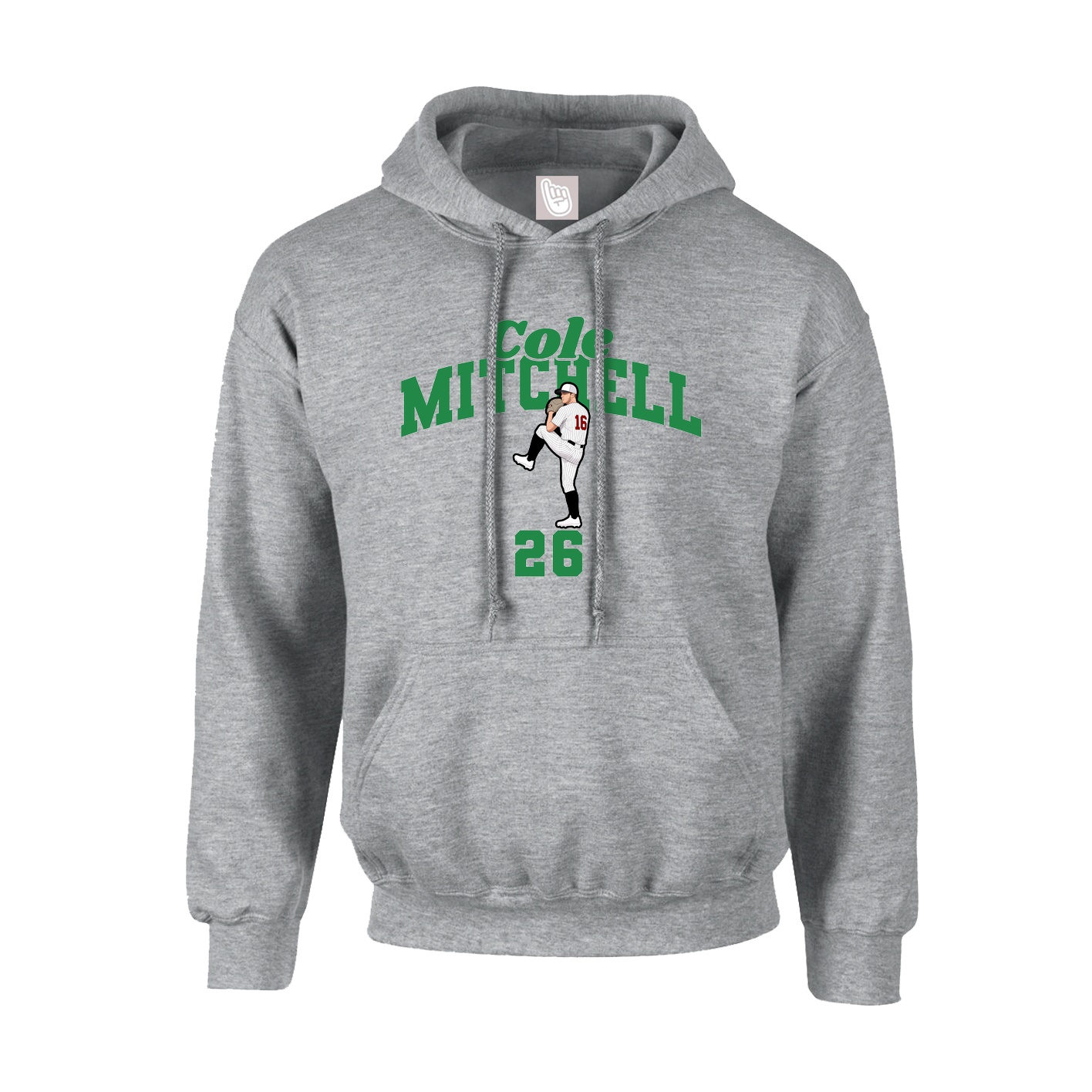 Youth Hoodie — Signature Arch in Grey