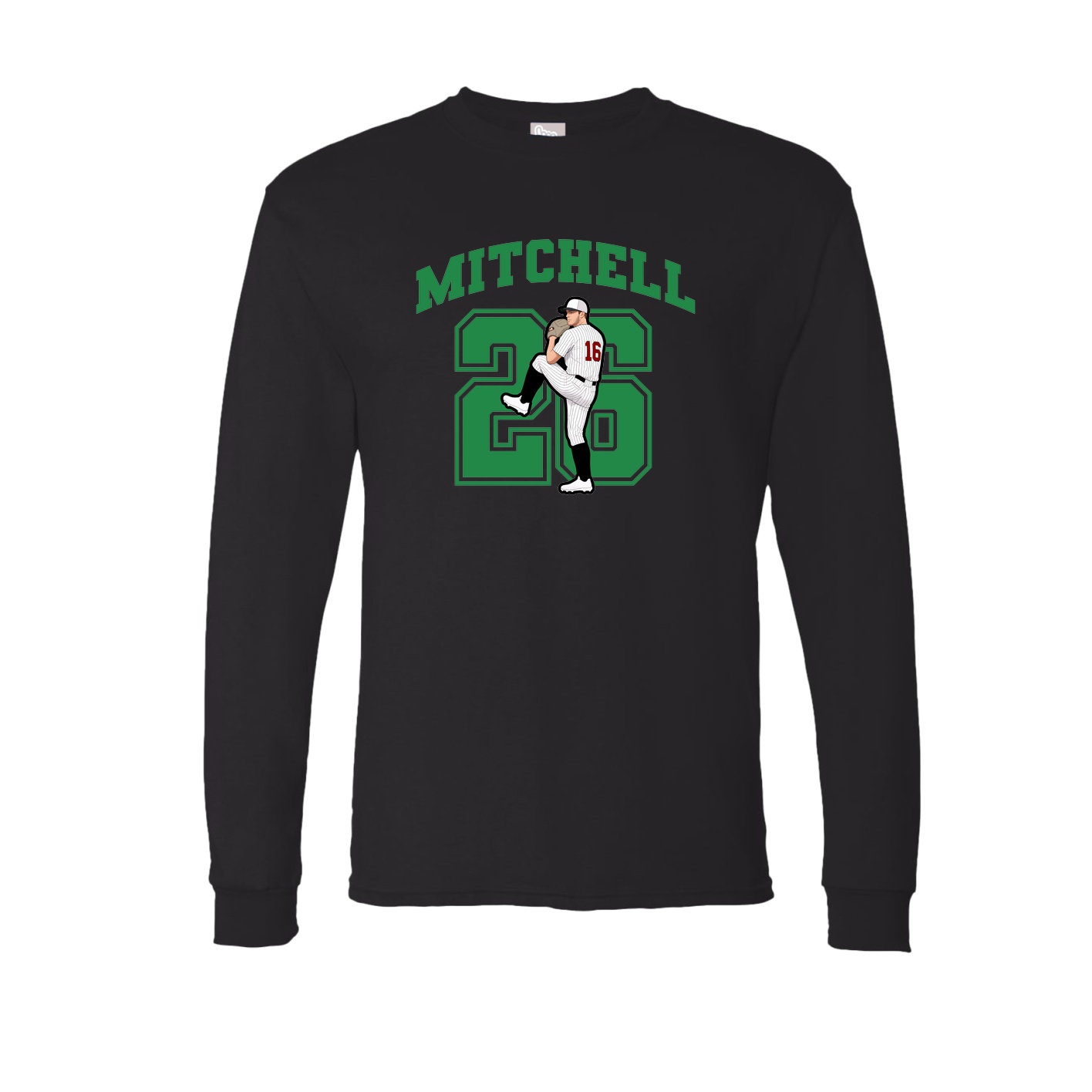 Long Sleeve Tee — Number in Black