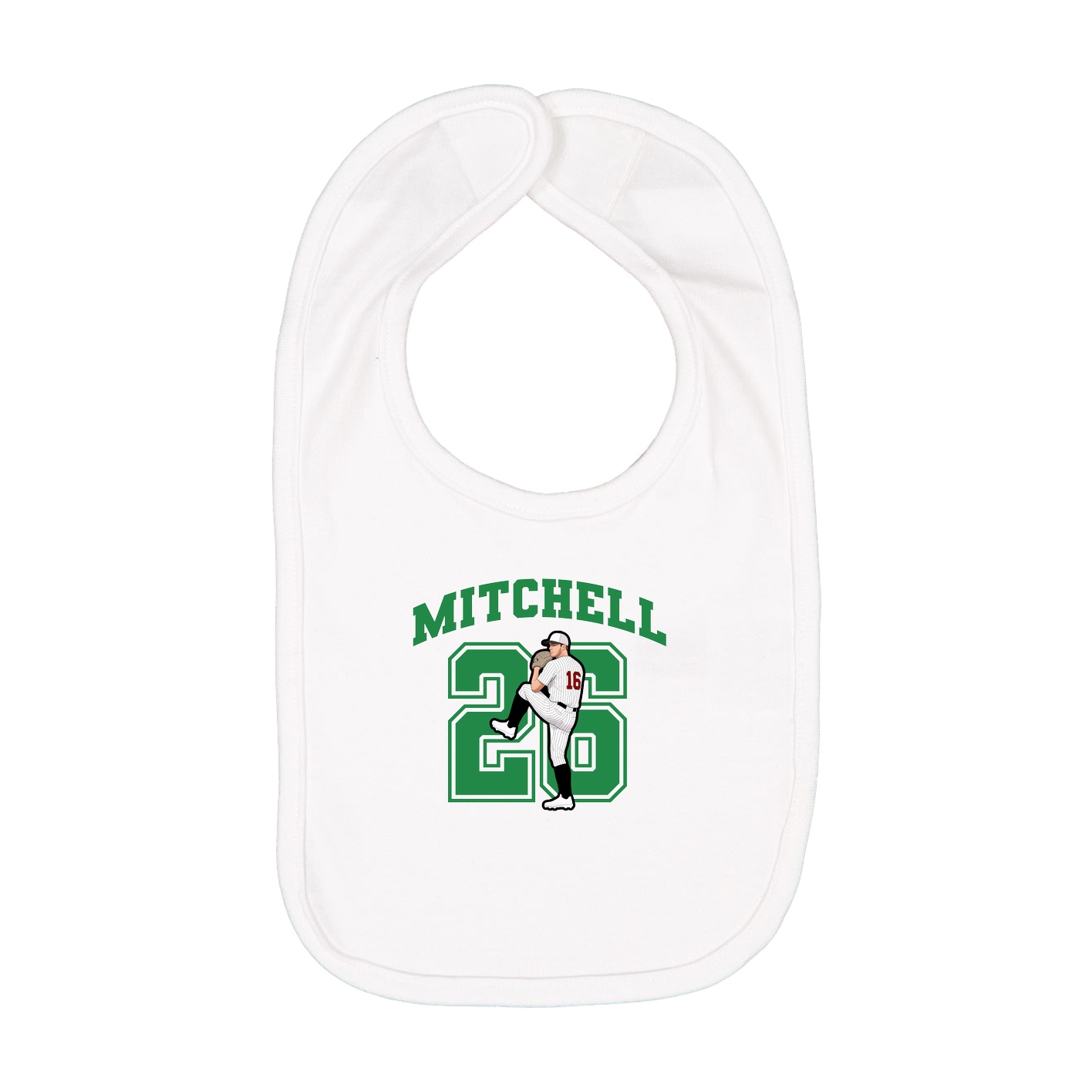 Infant Bib — Number in White