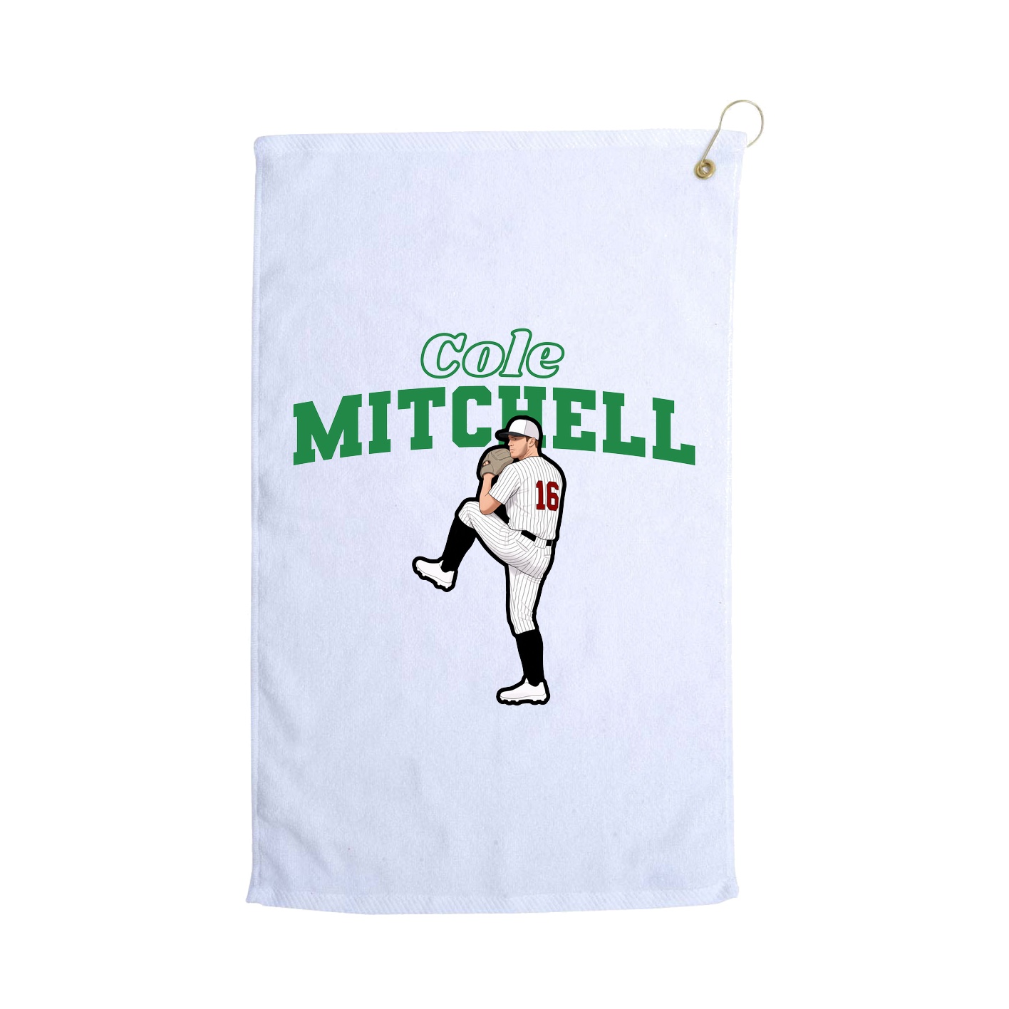 Golf Towel — Name Arch in White