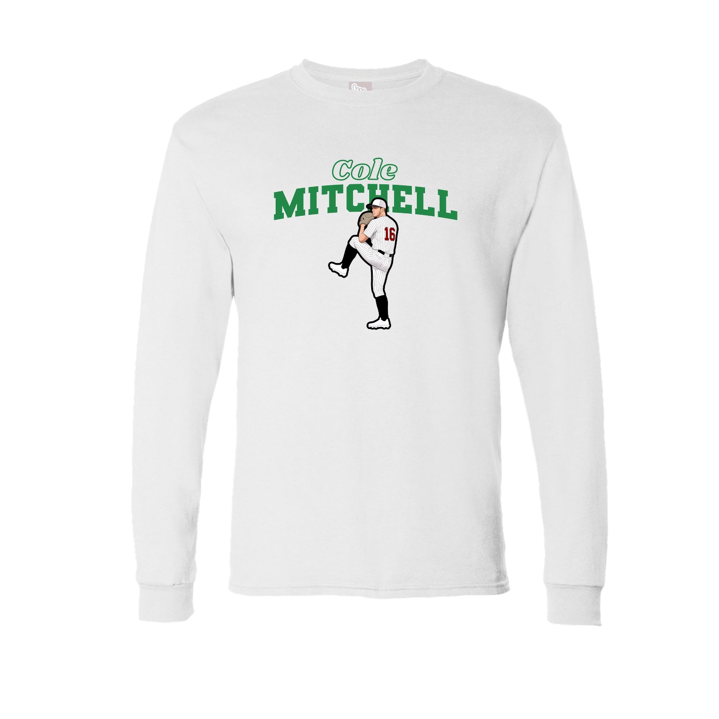 Long Sleeve Tee — Name Arch in White