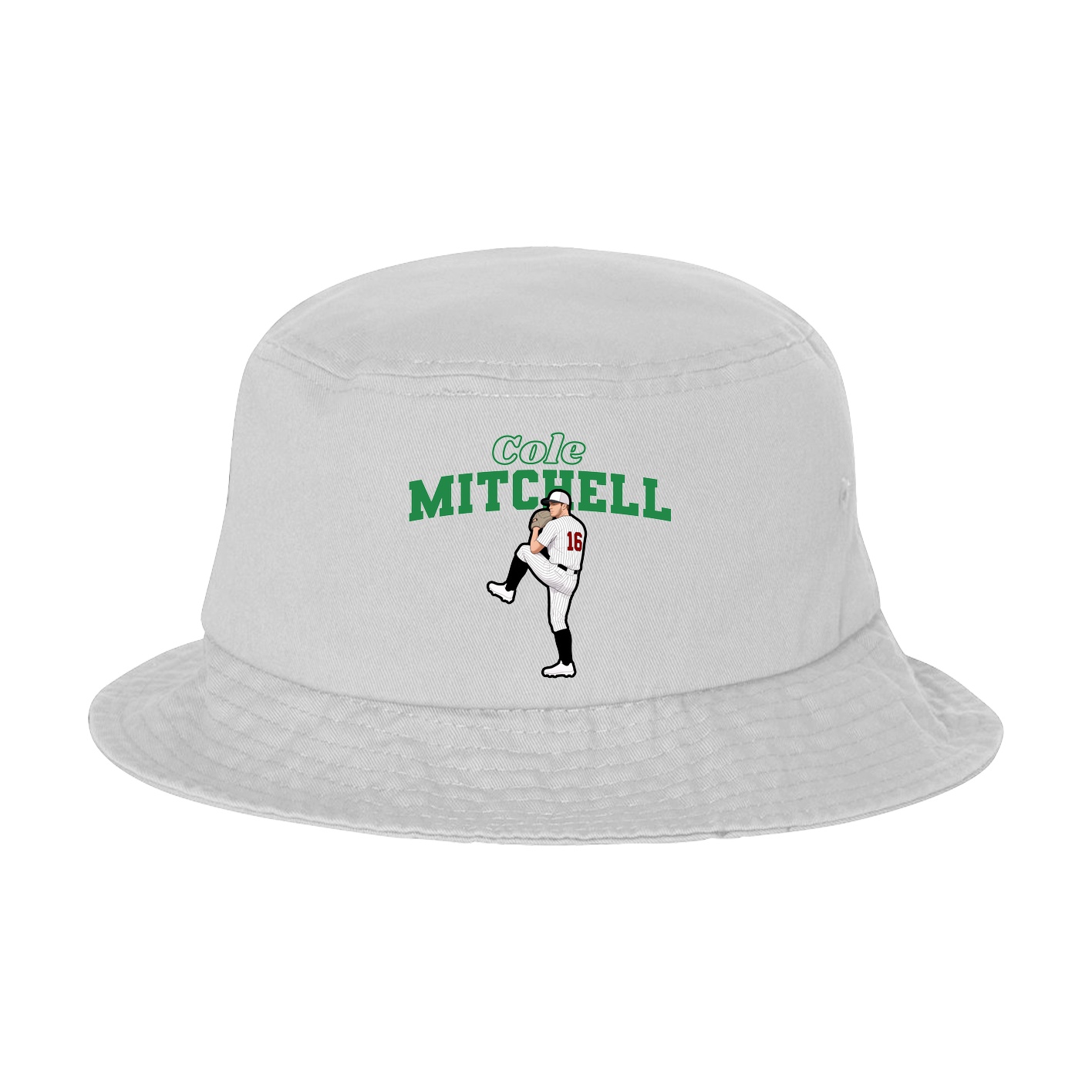 Bucket Cap — Name Arch in White
