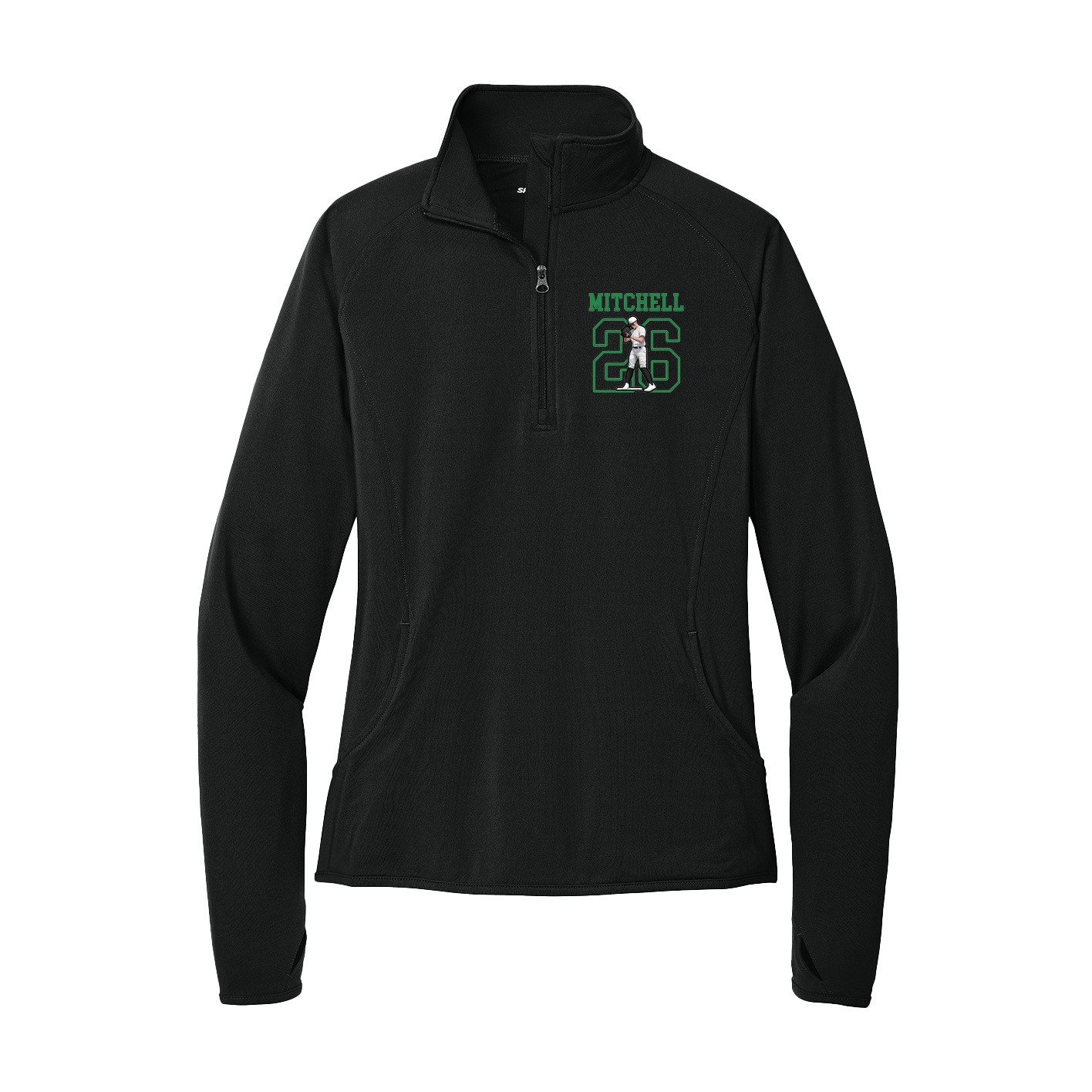 Women's Q-Zip Pullover — Shirsey in Black