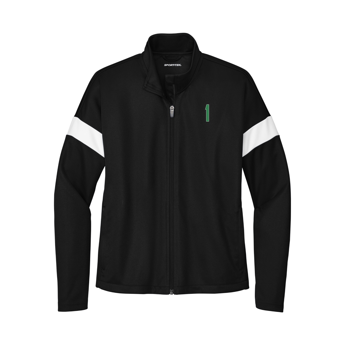 Womens Team Travel Full-Zip Jacket — Front Shirsy in Black/White