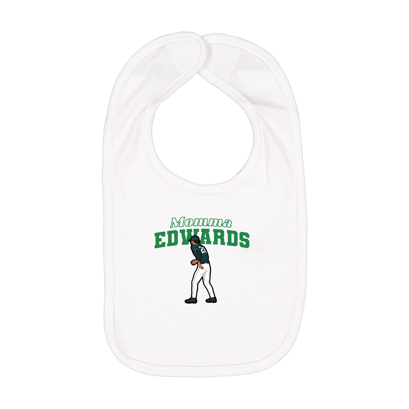 Infant Bib — Mothers Day Block in White