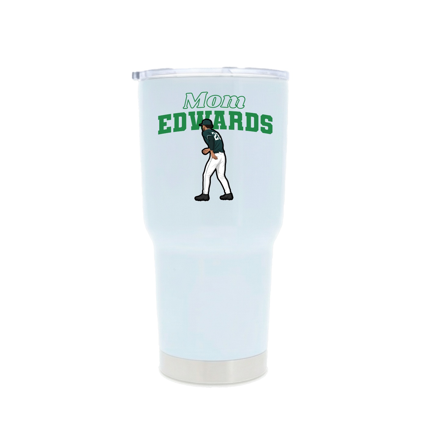 30oz Stainless Steel Tumbler — Mothers Day Block in White