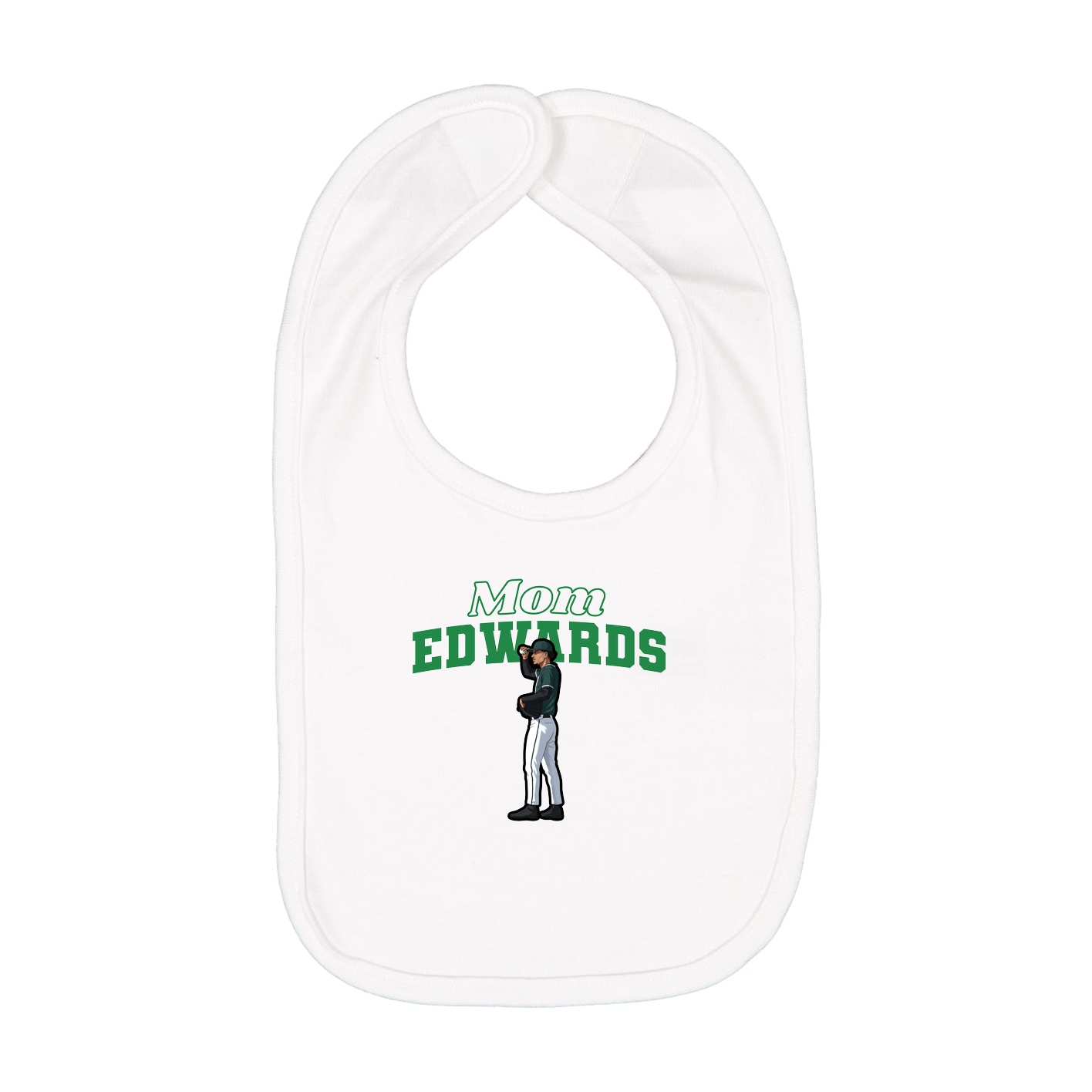 Infant Bib — Mothers Day Block in White