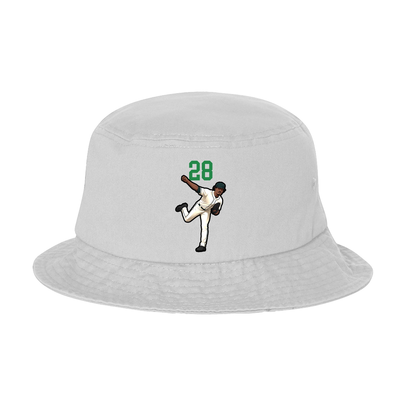 Bucket Cap — Number Top in White