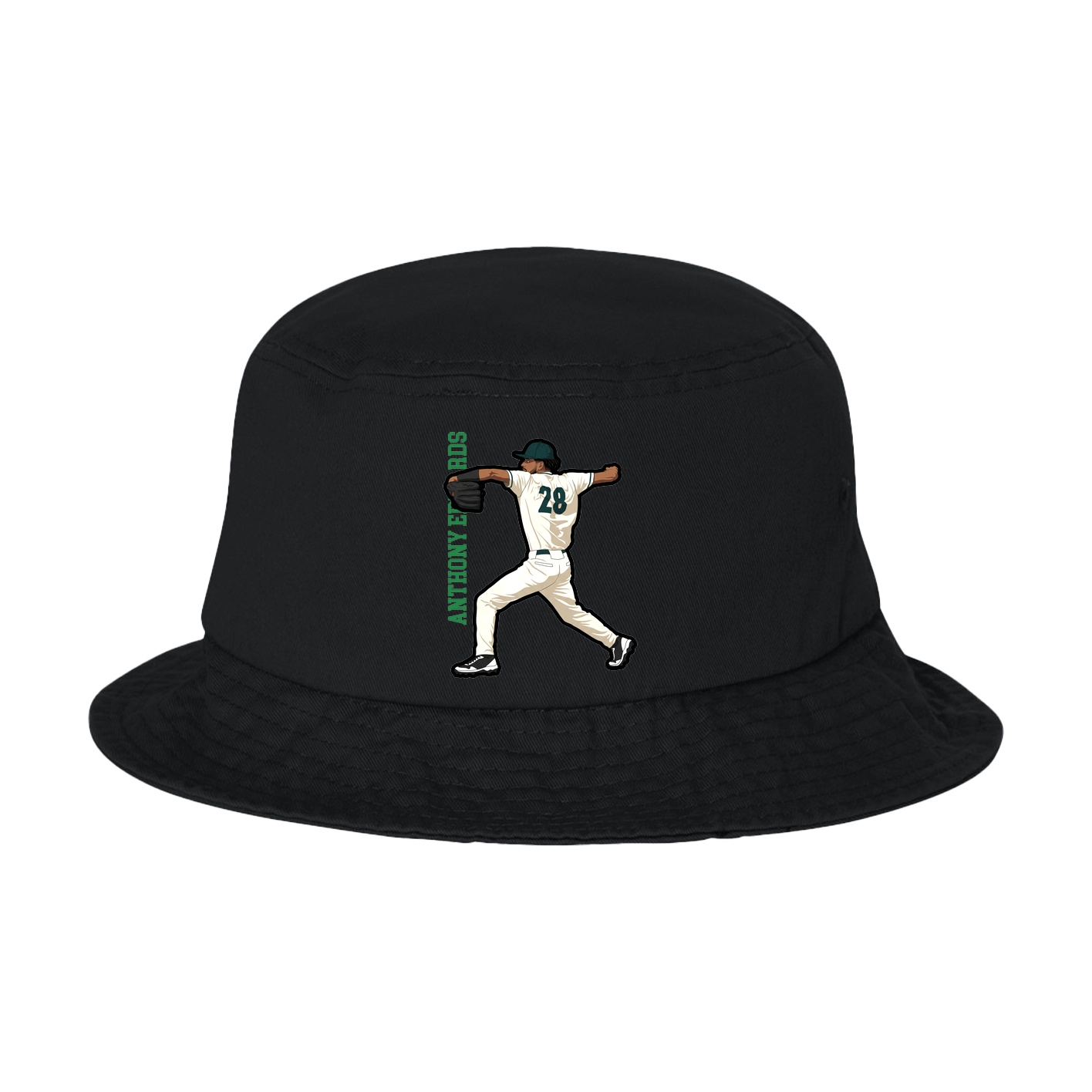 Bucket Cap — Name Vertical in Black