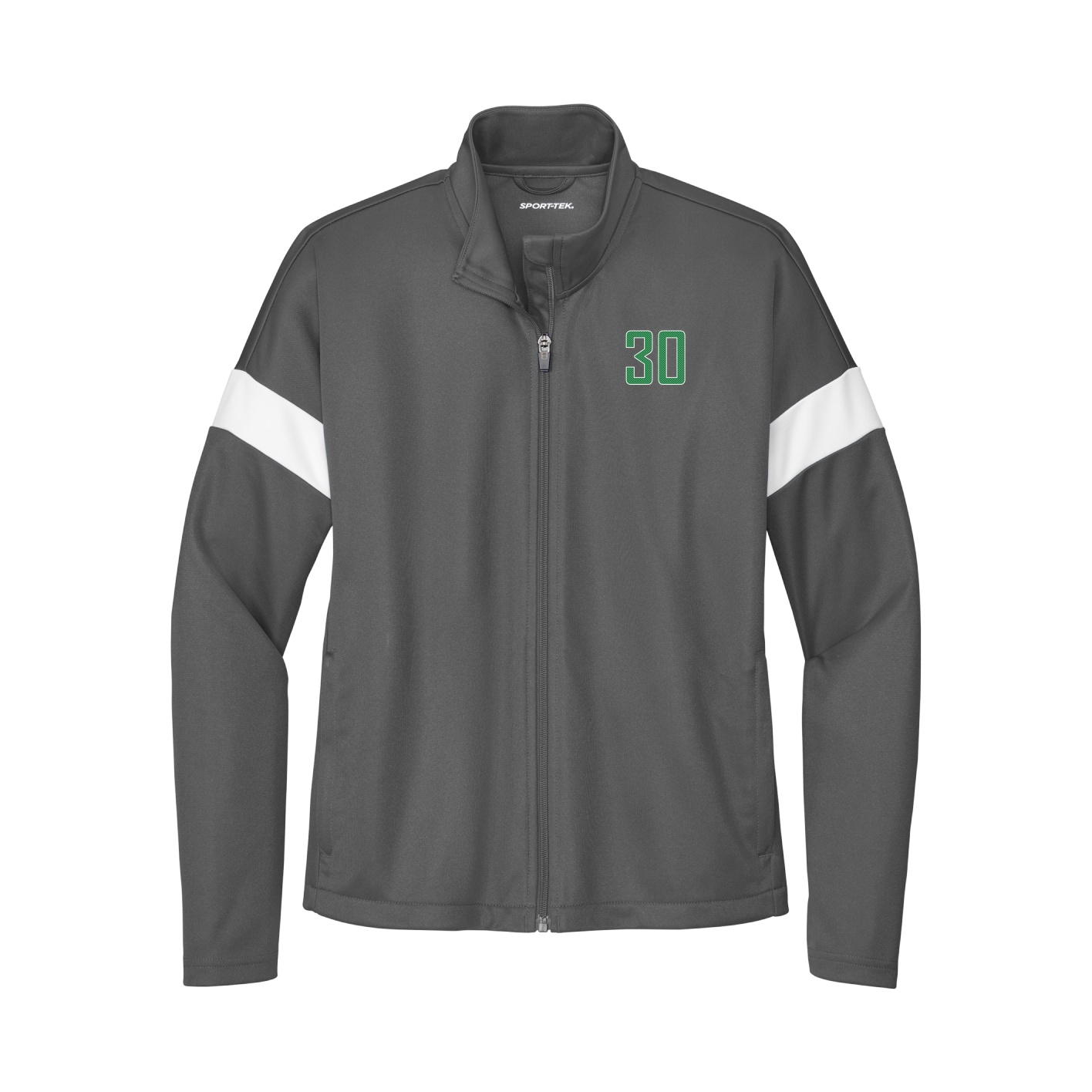 Womens Team Travel Full-Zip Jacket — Front Shirsy in Gray/White