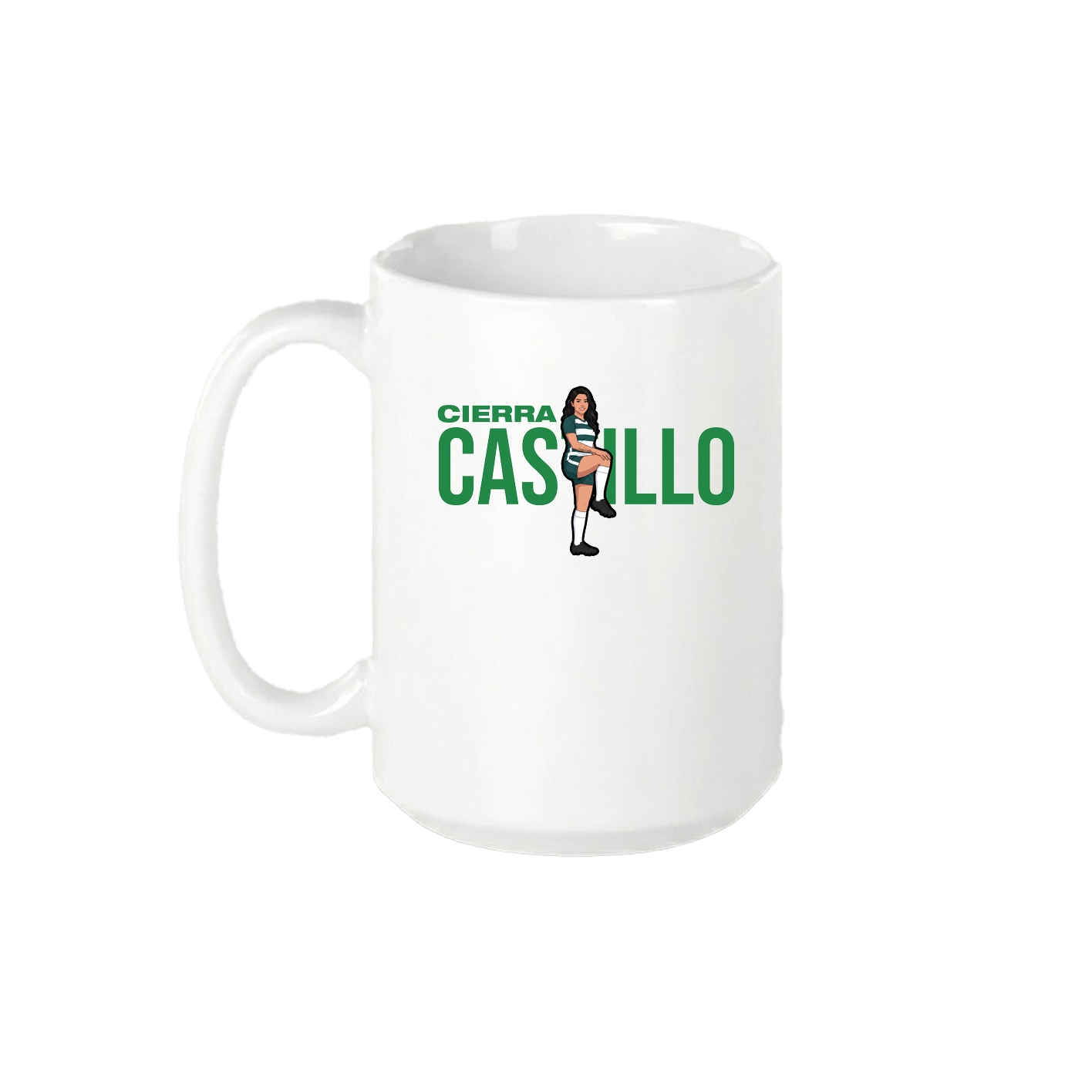 15oz Coffee Mug — Player Name in White