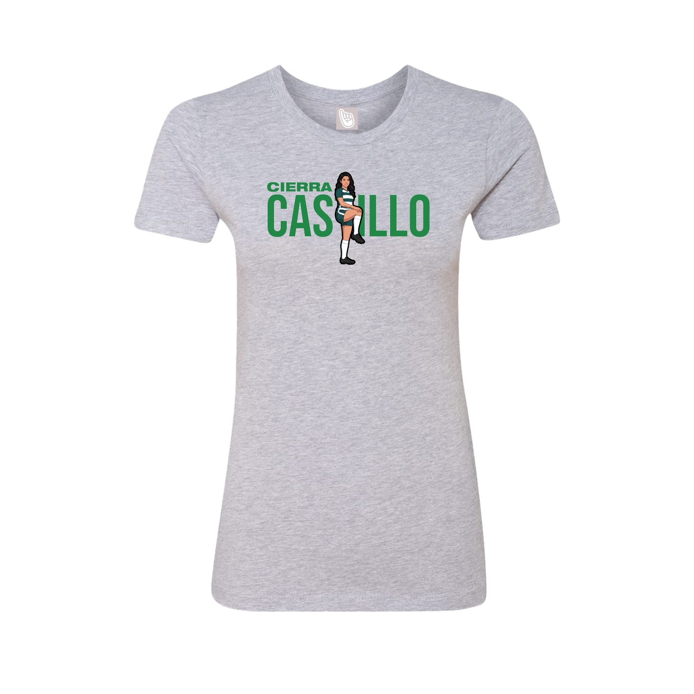 Fitted Women's Tee — Player Name in Grey