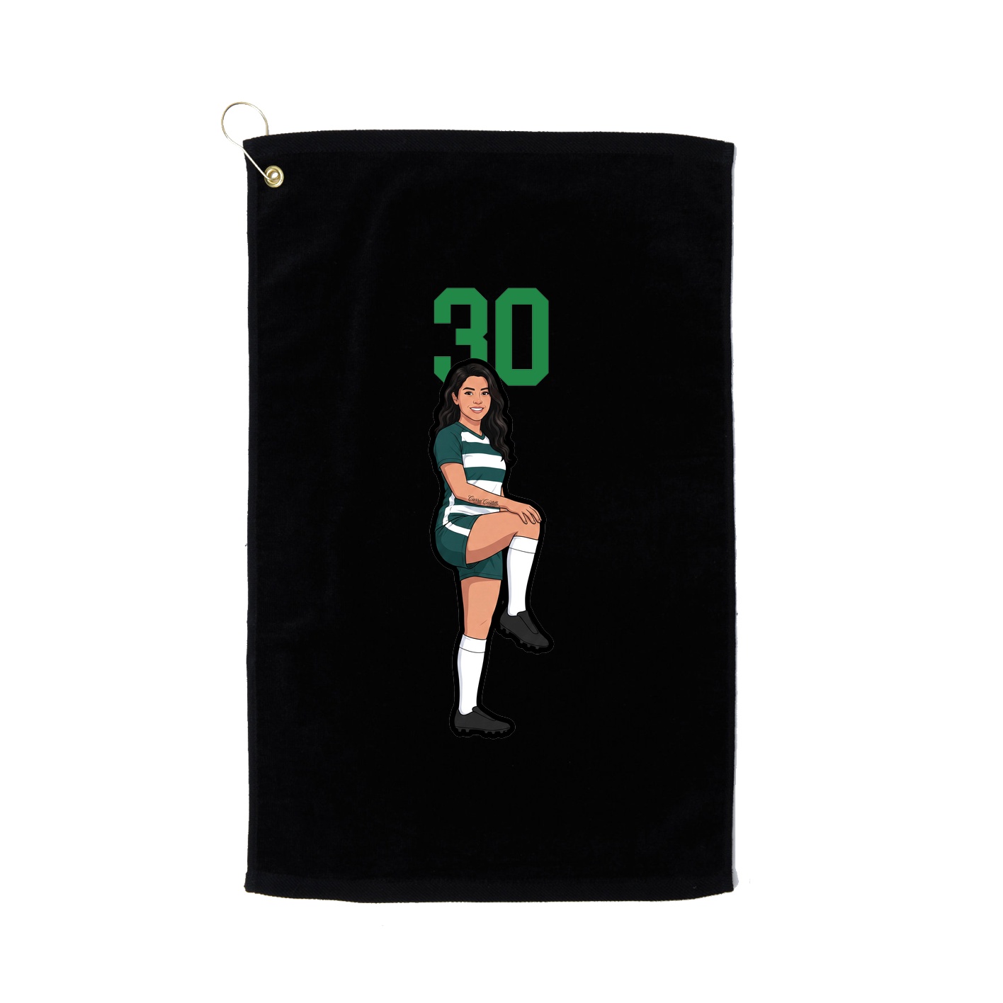 Golf Towel — Number Top in Black