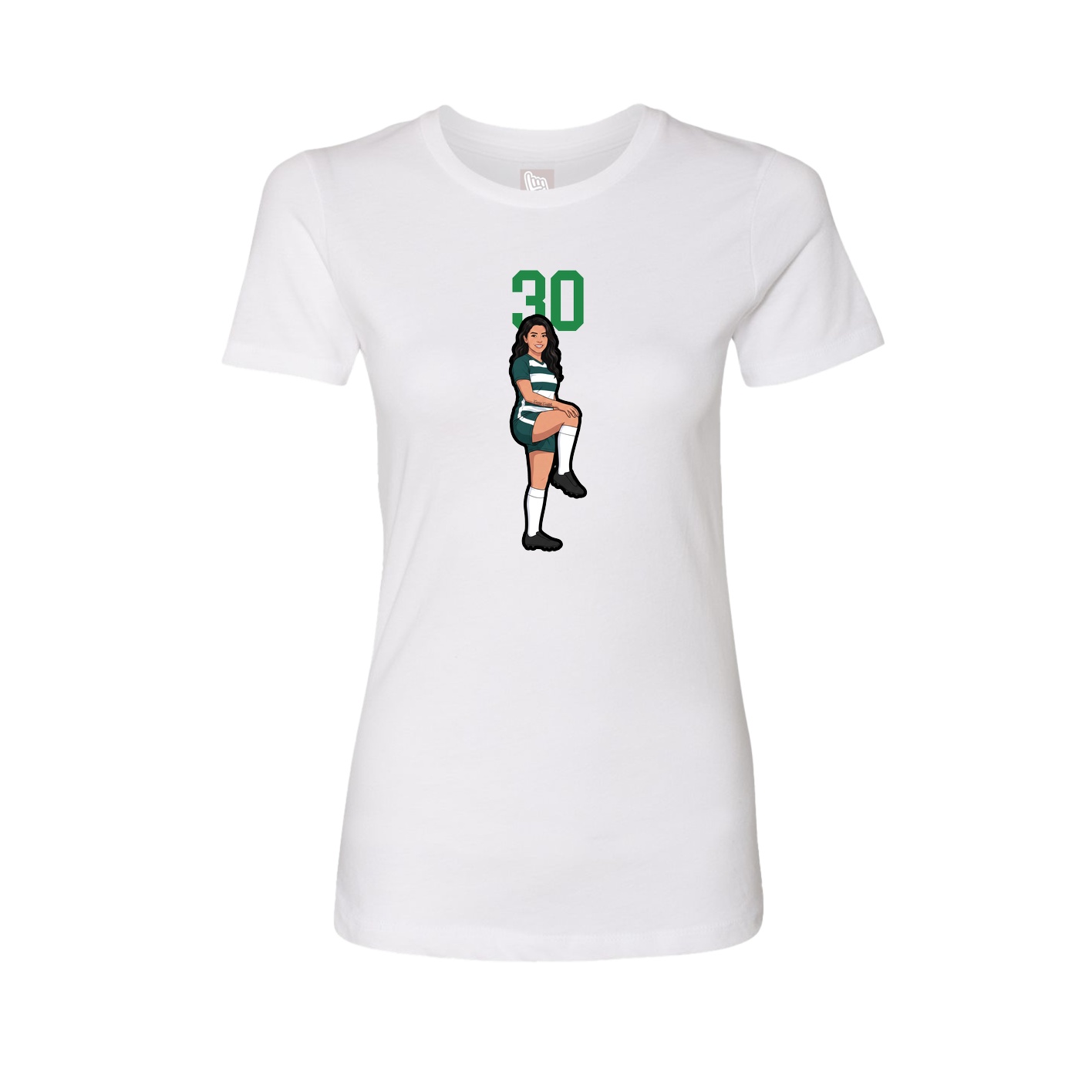 Fitted Women's Tee — Number Top in White