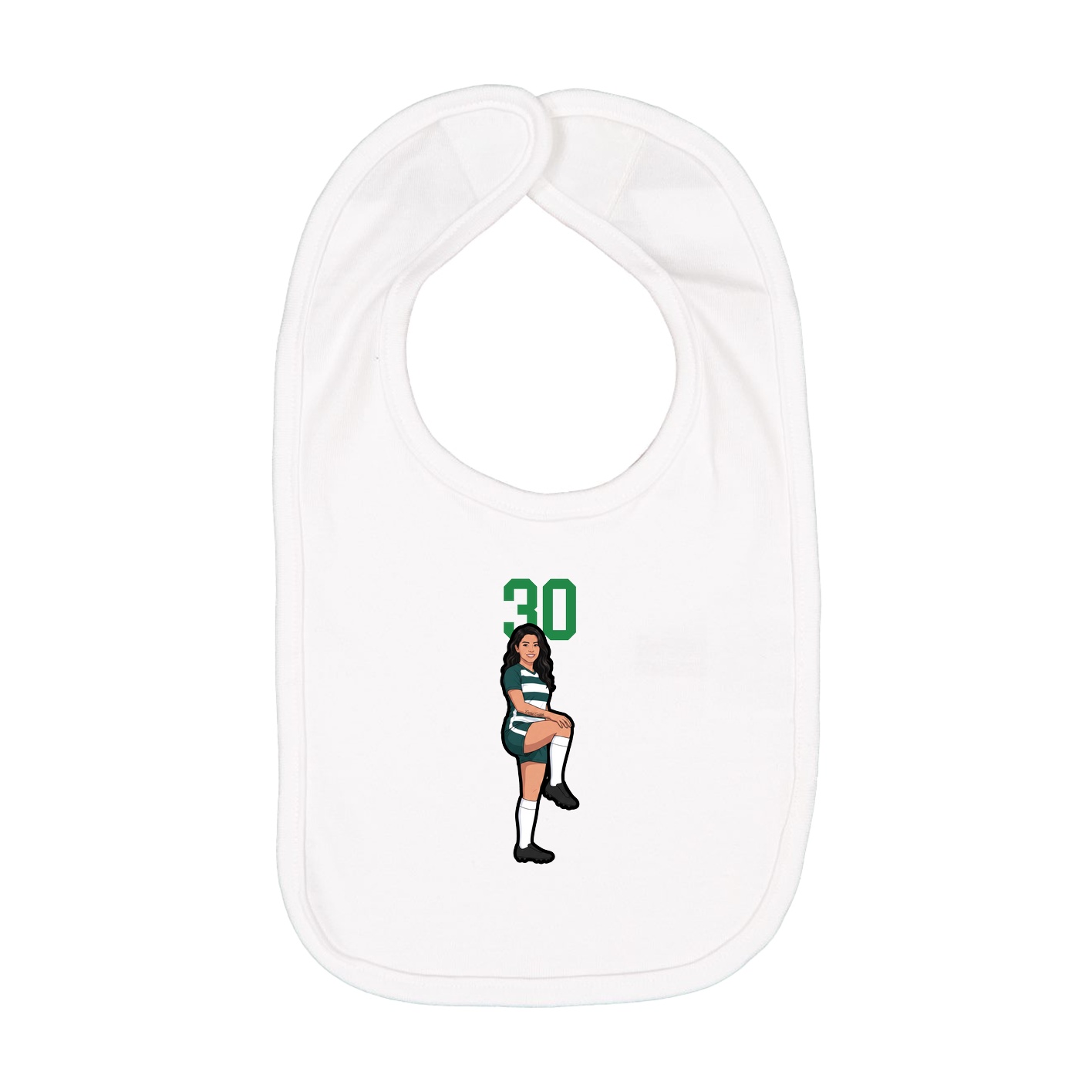 Infant Bib — Number Top in White