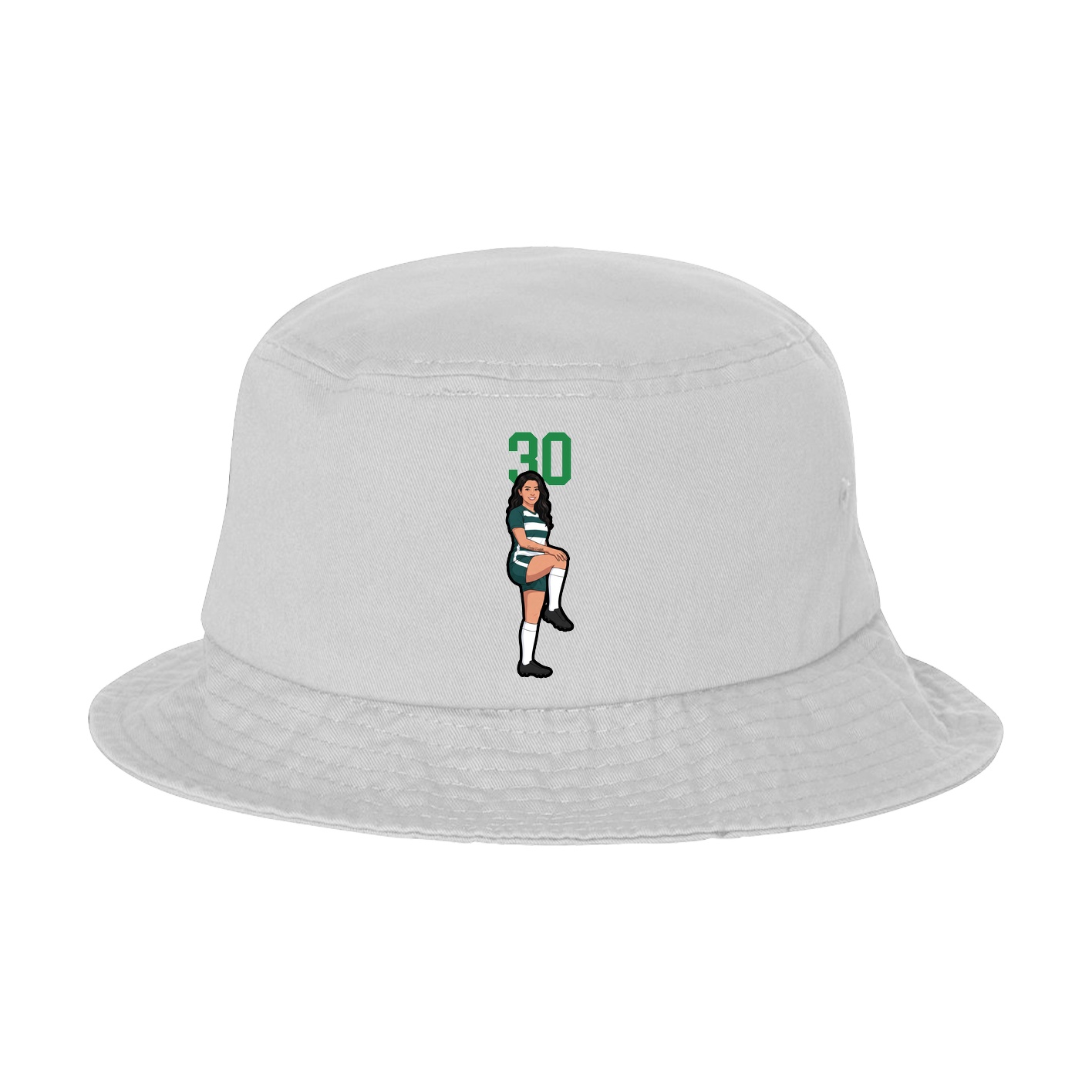 Bucket Cap — Number Top in White