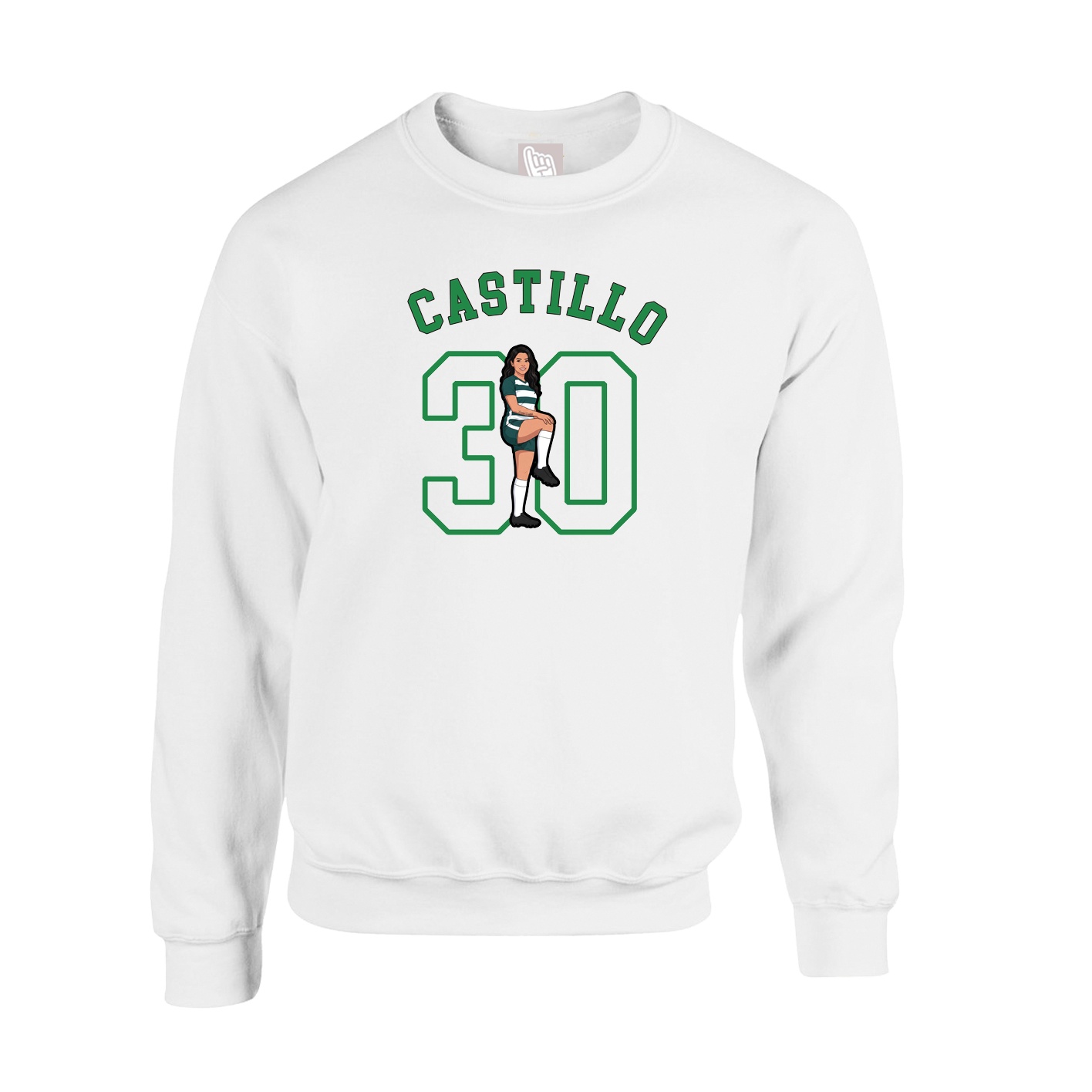 Fleece Crew — Shirsey Arch in White