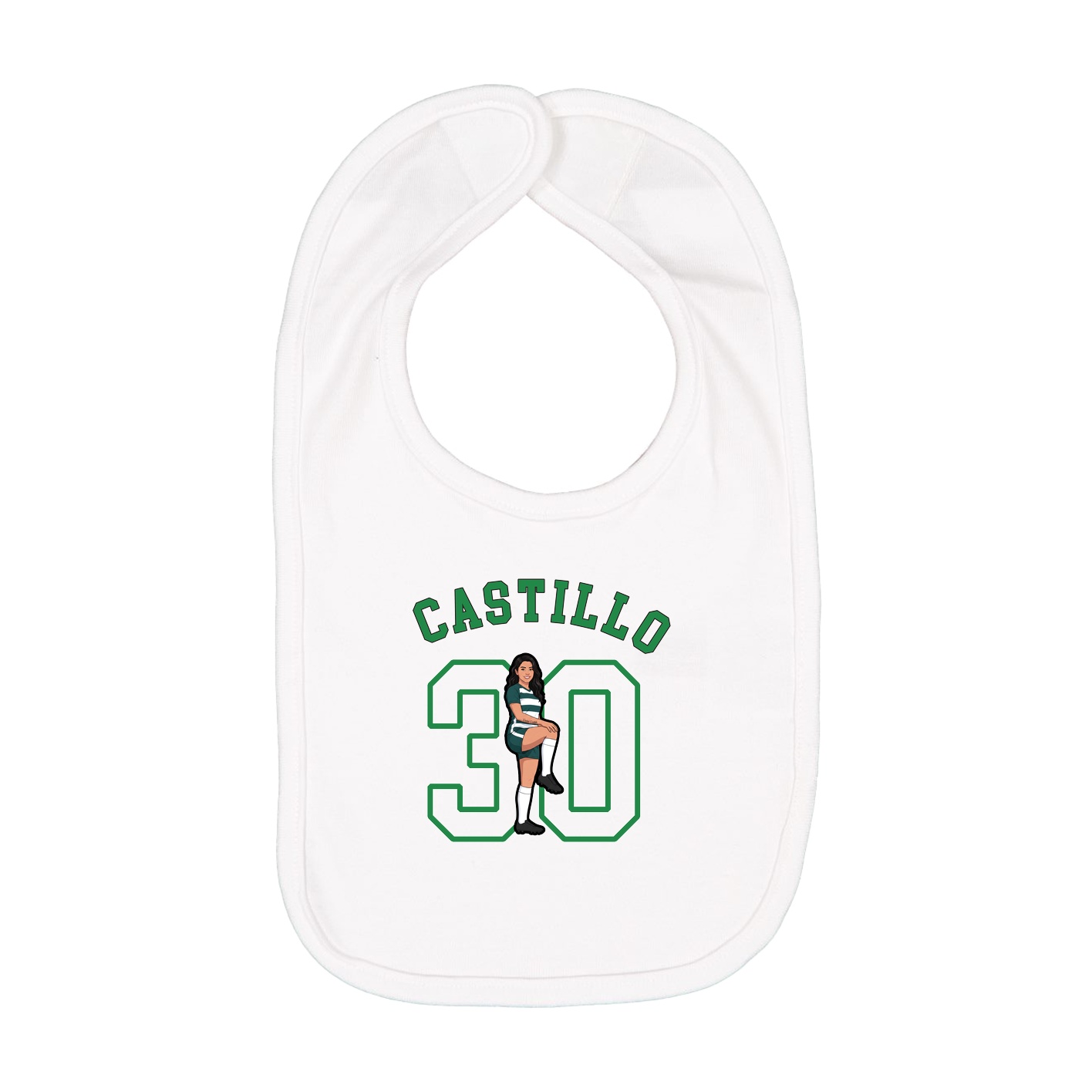Infant Bib — Shirsey Arch in White