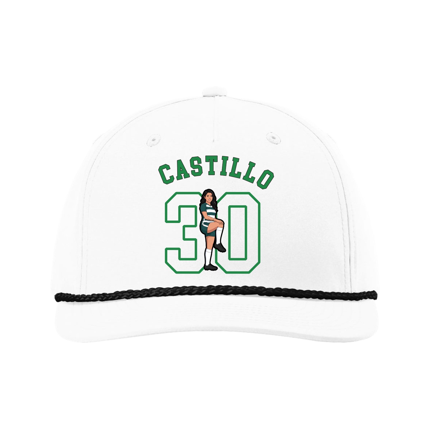 Five-Panel Classic Rope Cap — Shirsey Arch in White