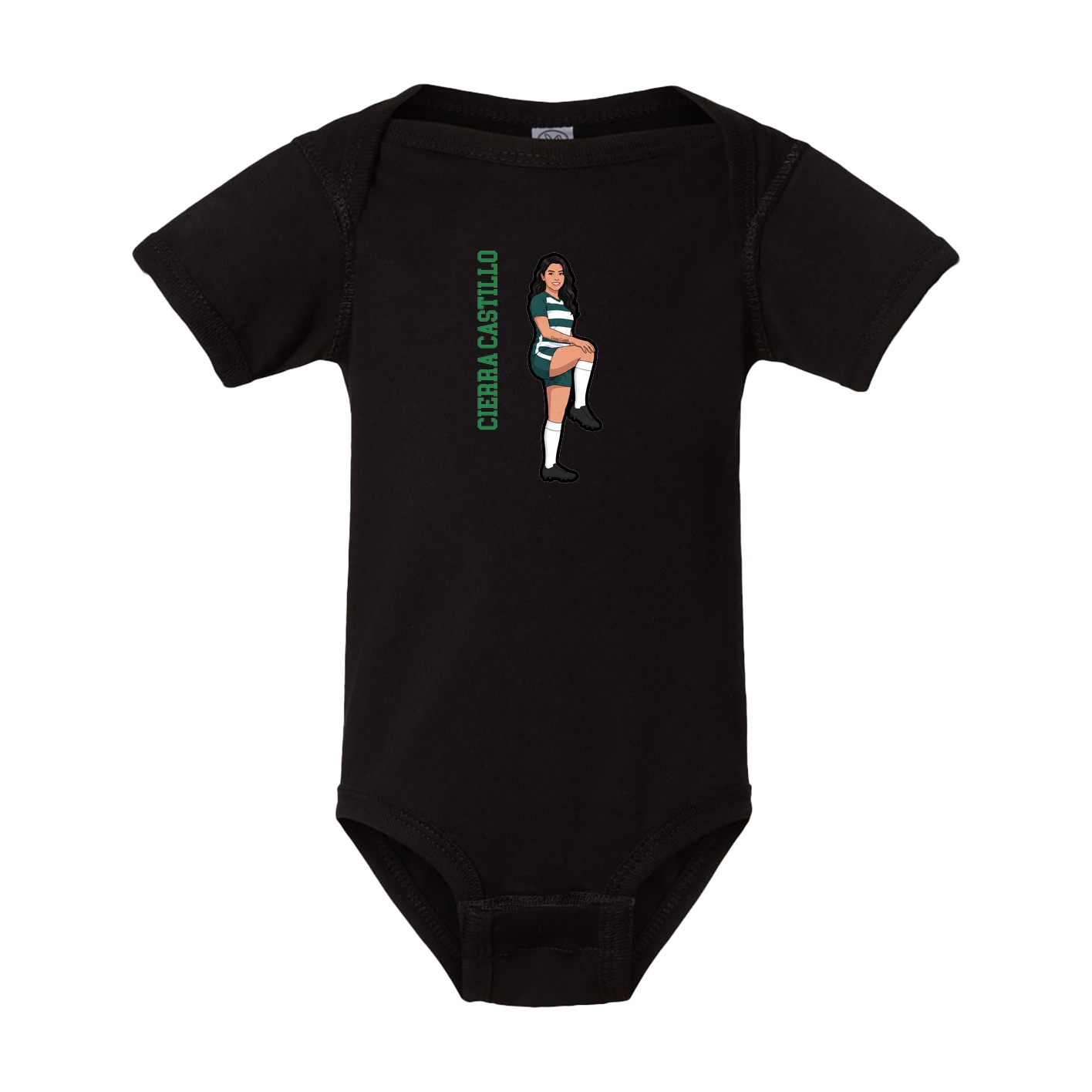 Baby Onesie — Name Vertical in Black