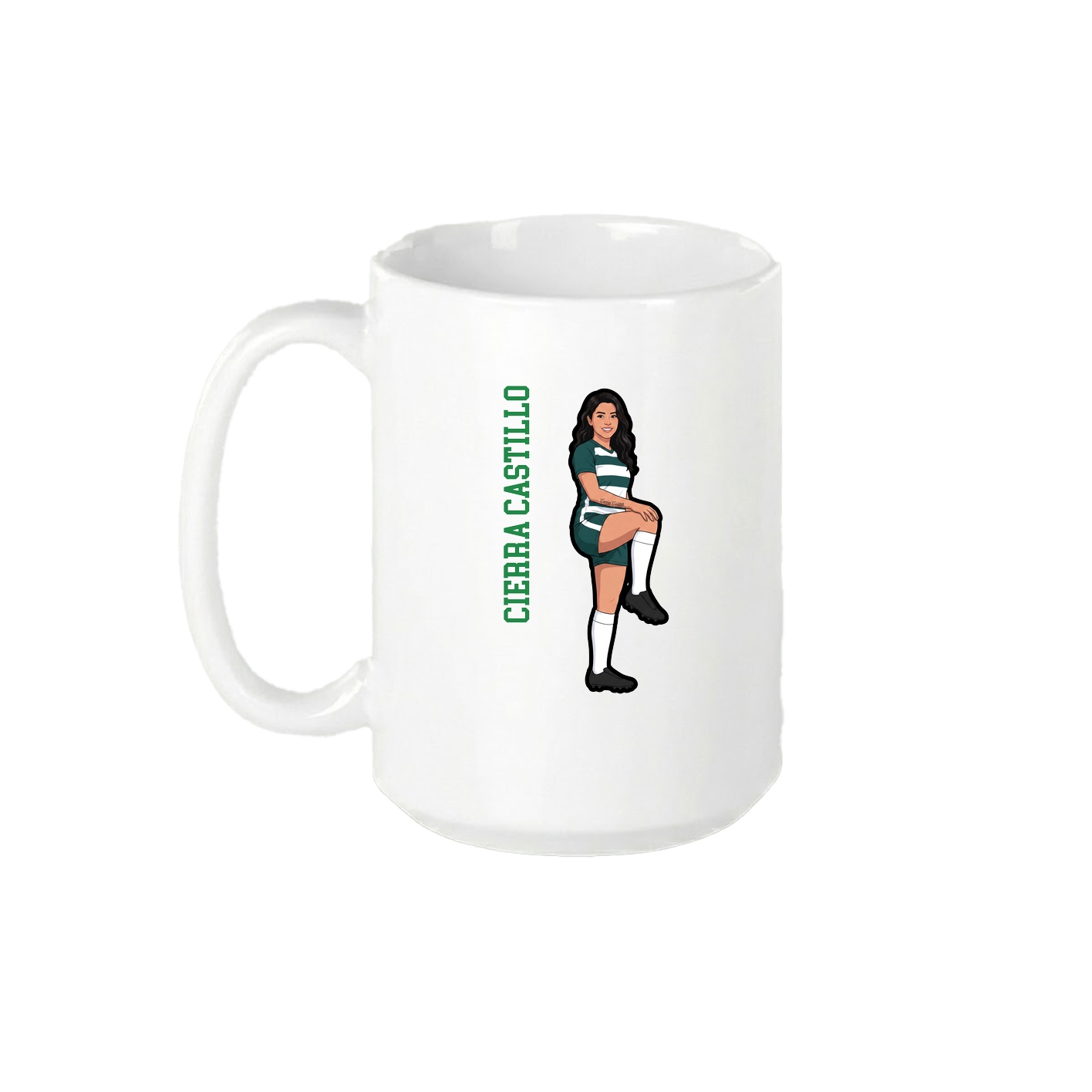 15oz Coffee Mug — Name Vertical in White