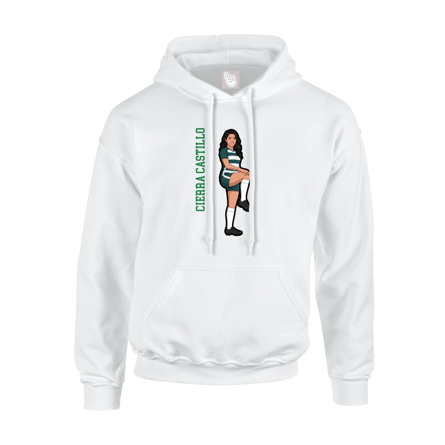 Hoodie — Name Vertical in White