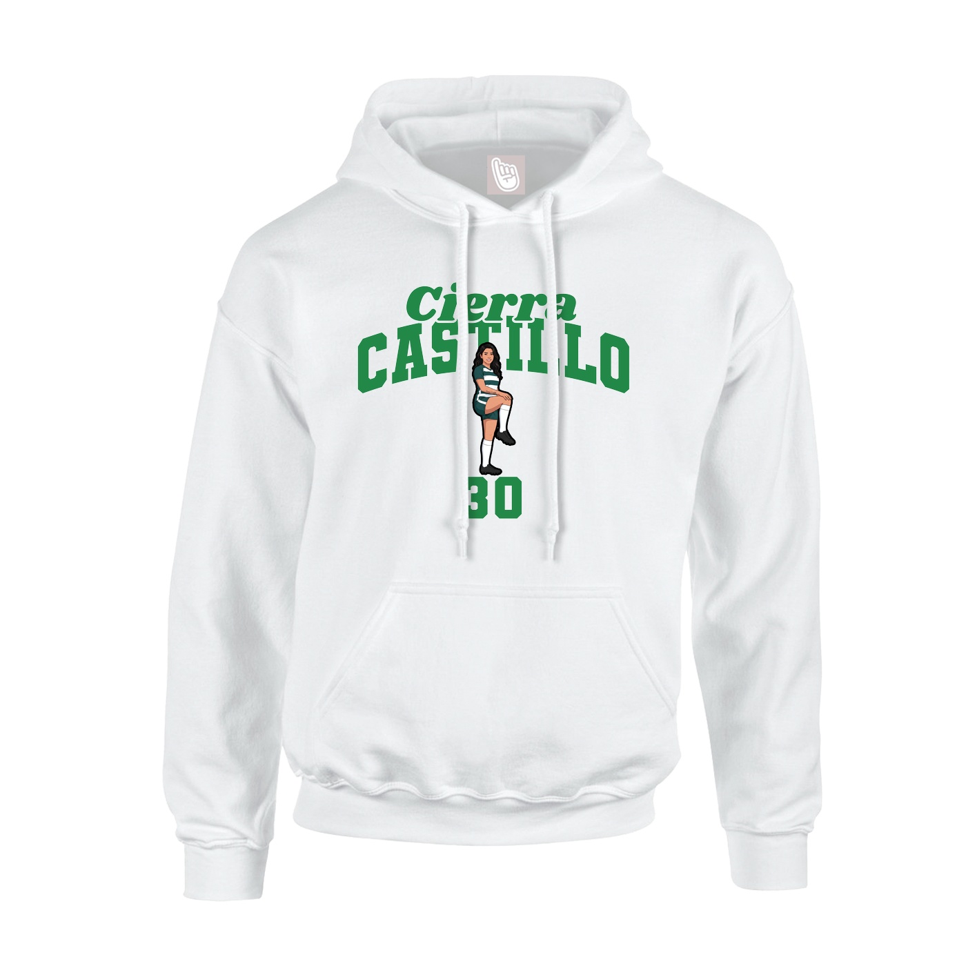 Youth Hoodie — Signature Arch in White