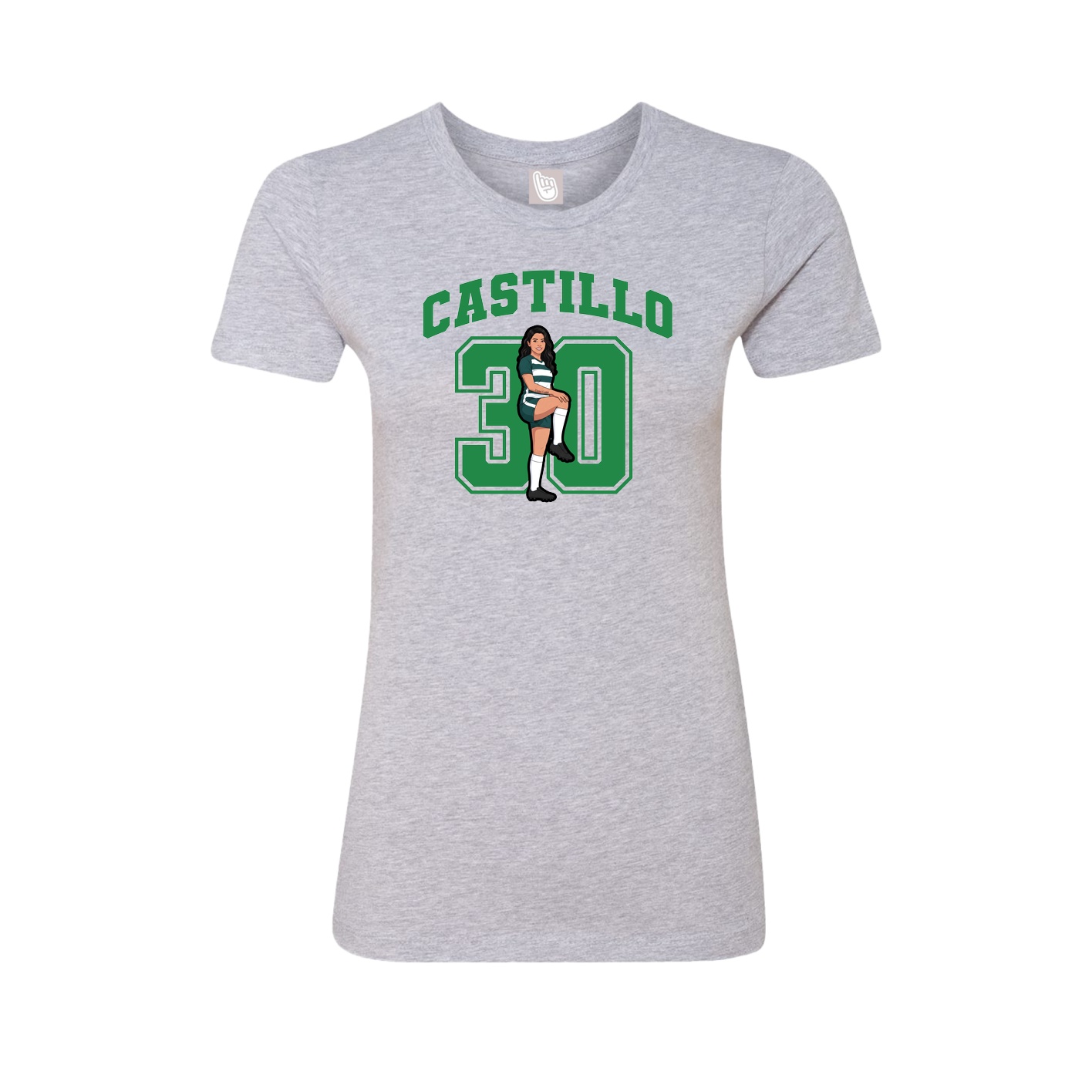 Fitted Women's Tee — Number in Grey