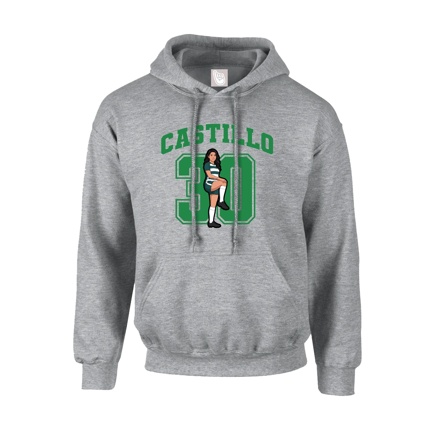 Hoodie — Number in Grey