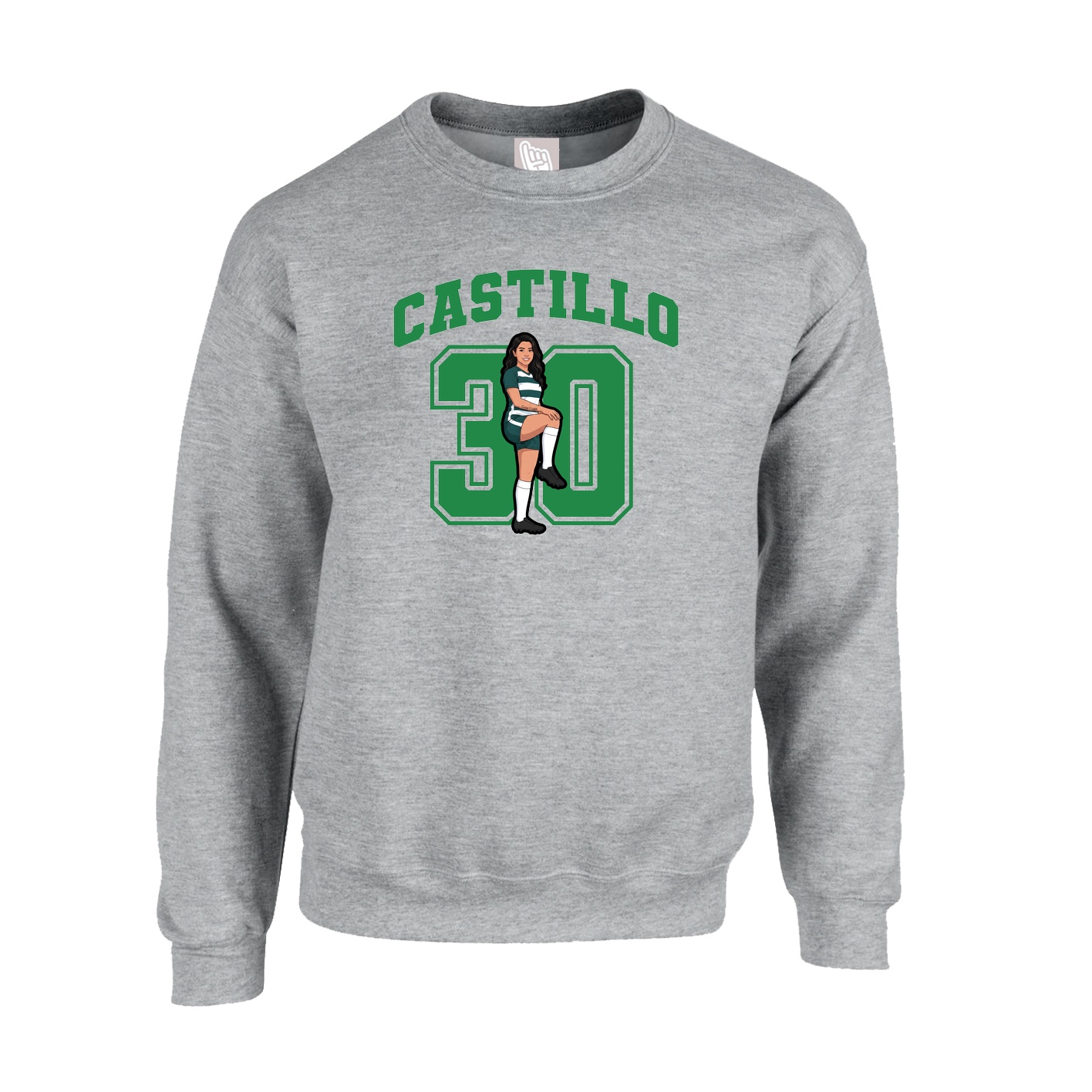 Fleece Crew — Number in Grey