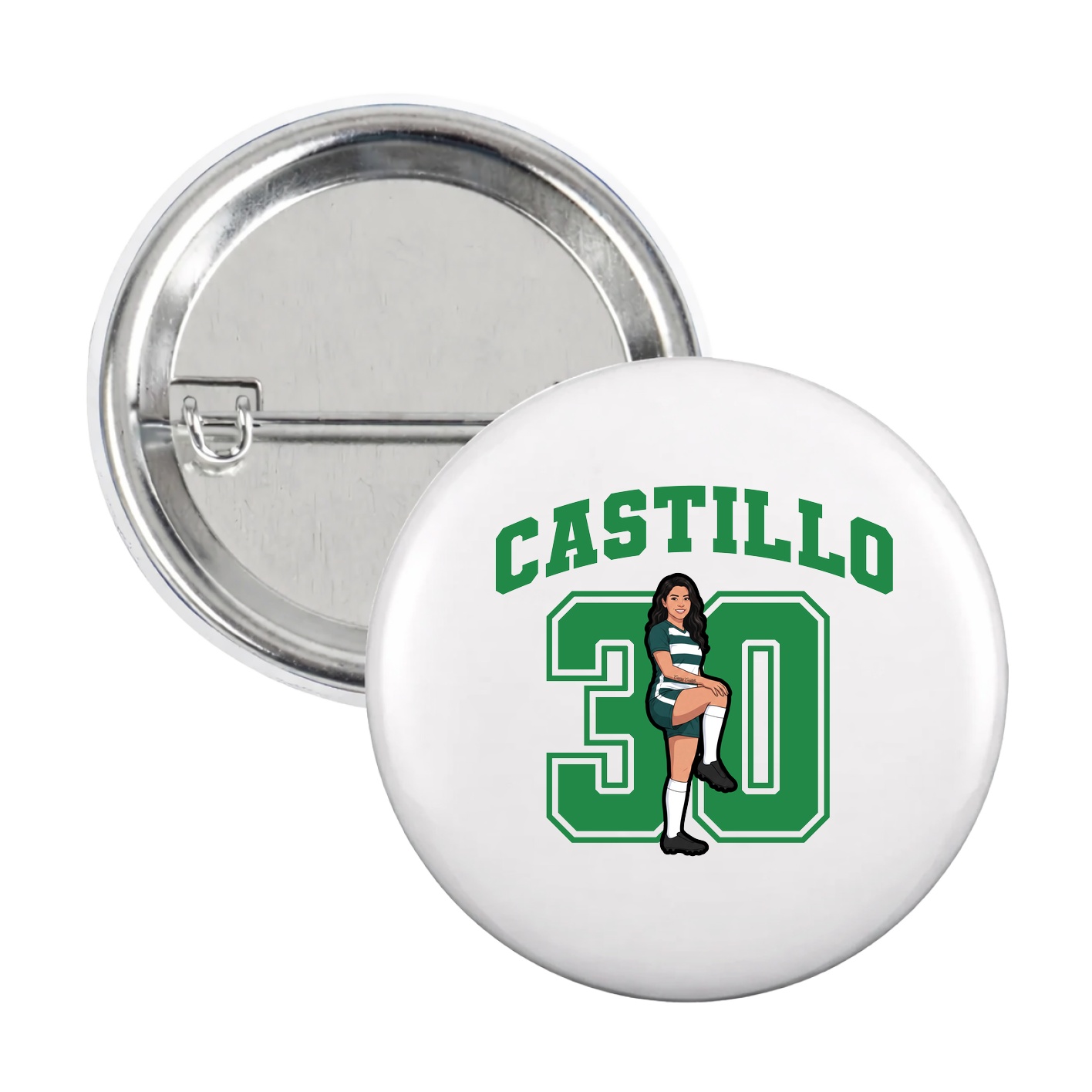 Game Day Button — Number in White