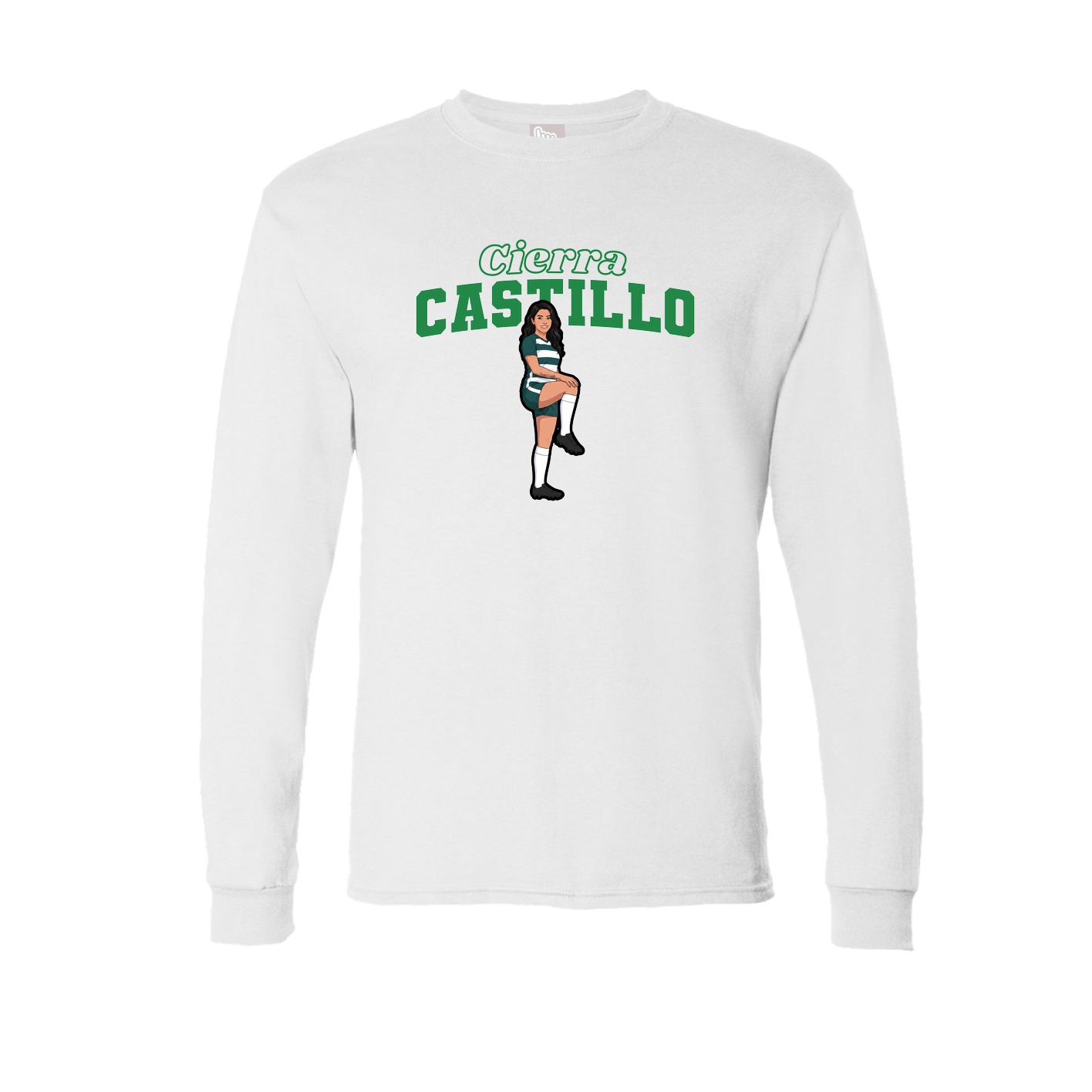 Long Sleeve Tee — Name Arch in White