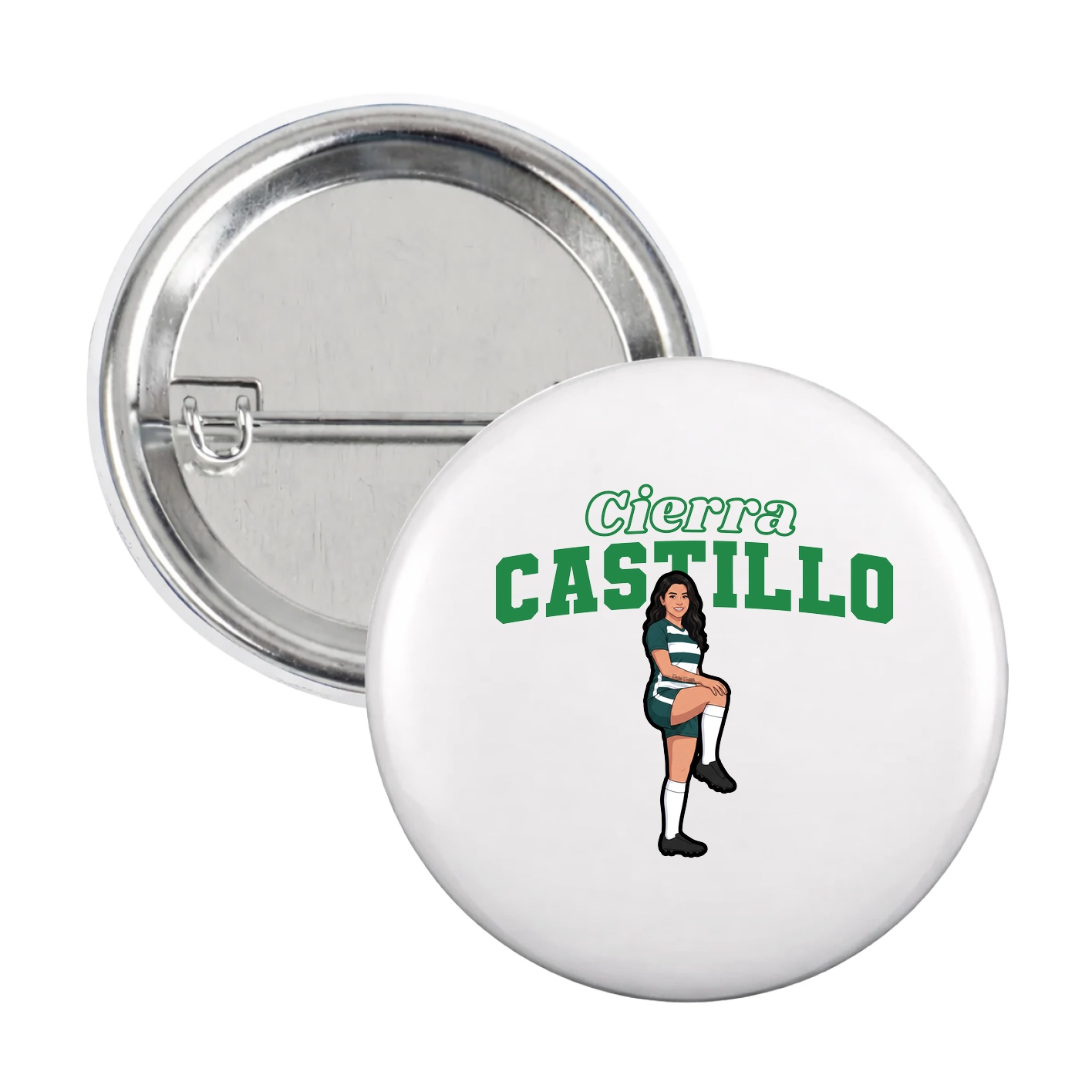 Game Day Button — Name Arch in White