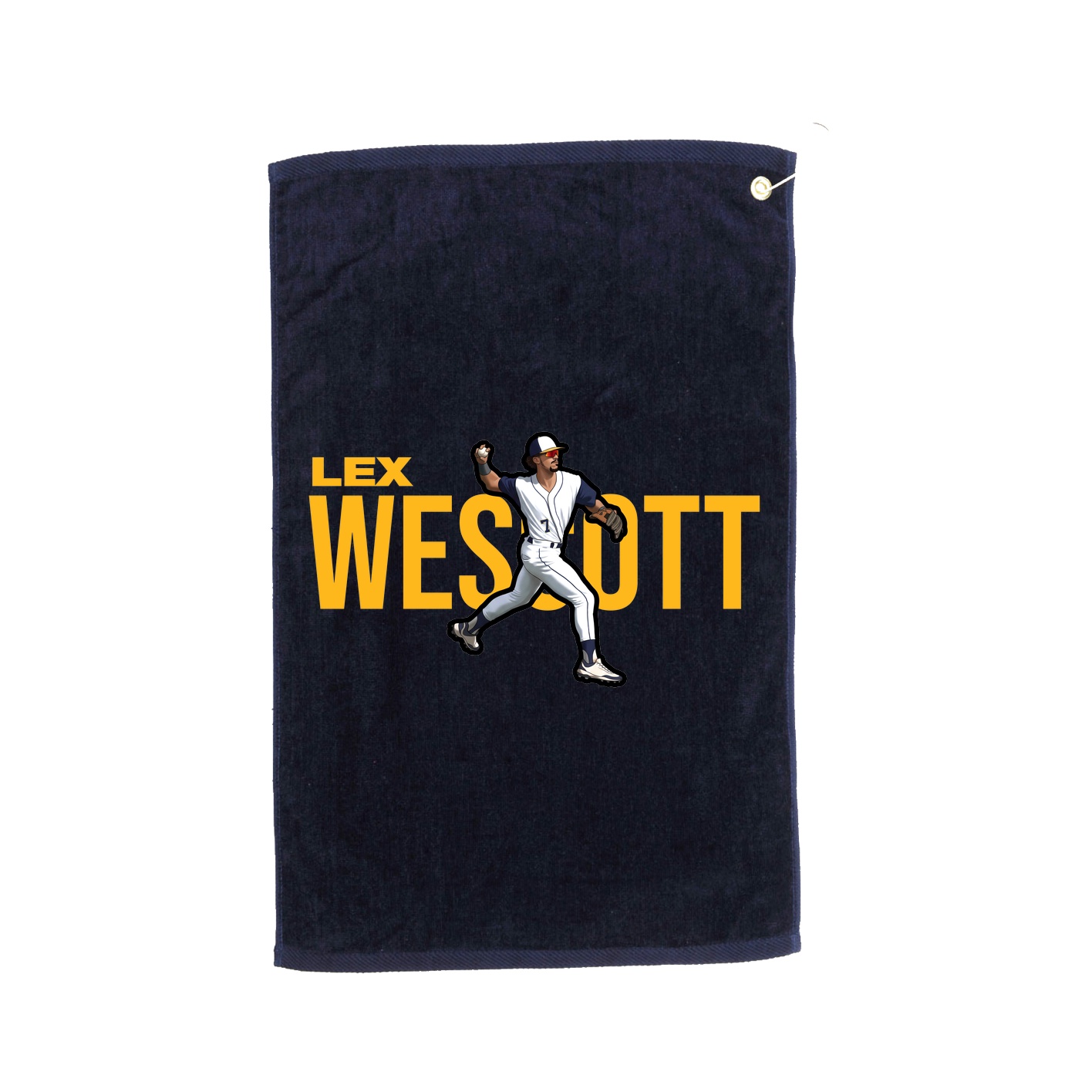 Golf Towel — Player Name in Navy