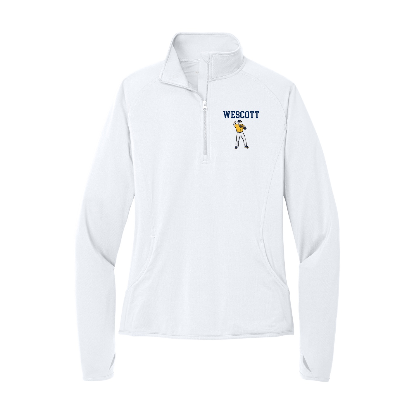 Women's Q-Zip Pullover — Shirsey in White