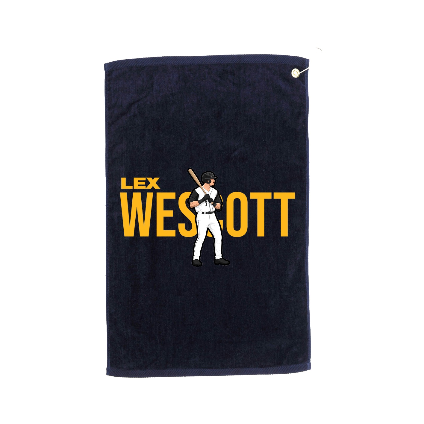 Golf Towel — Player Name in Navy