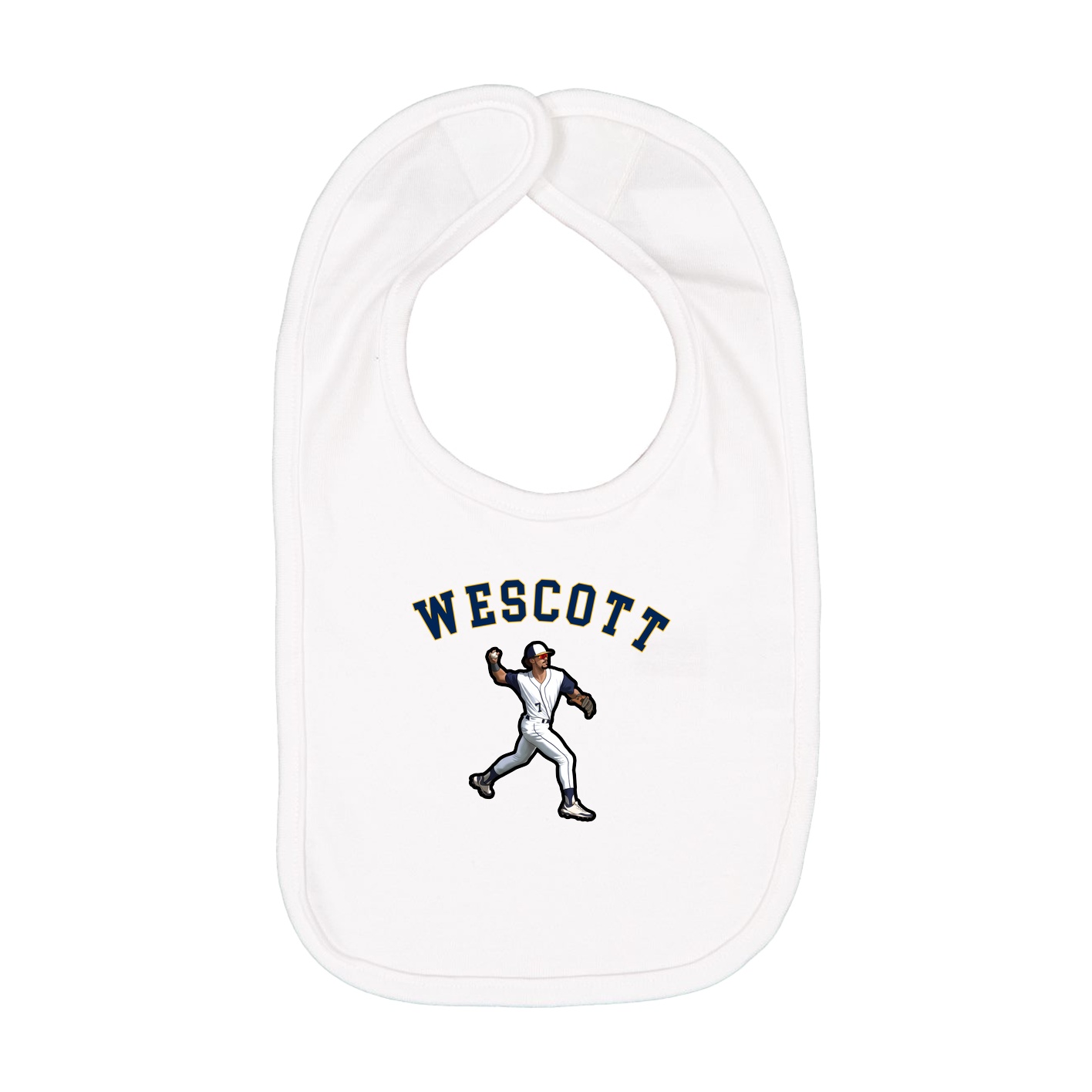 Infant Bib — Shirsey Arch in White